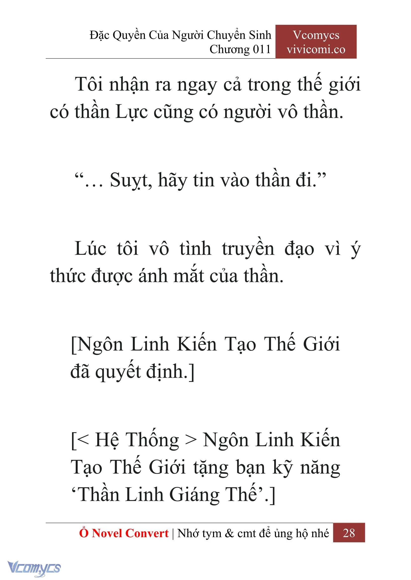 [Novel] Đặc Quyền Của Người Chuyển Sinh Chapter  11 - 30