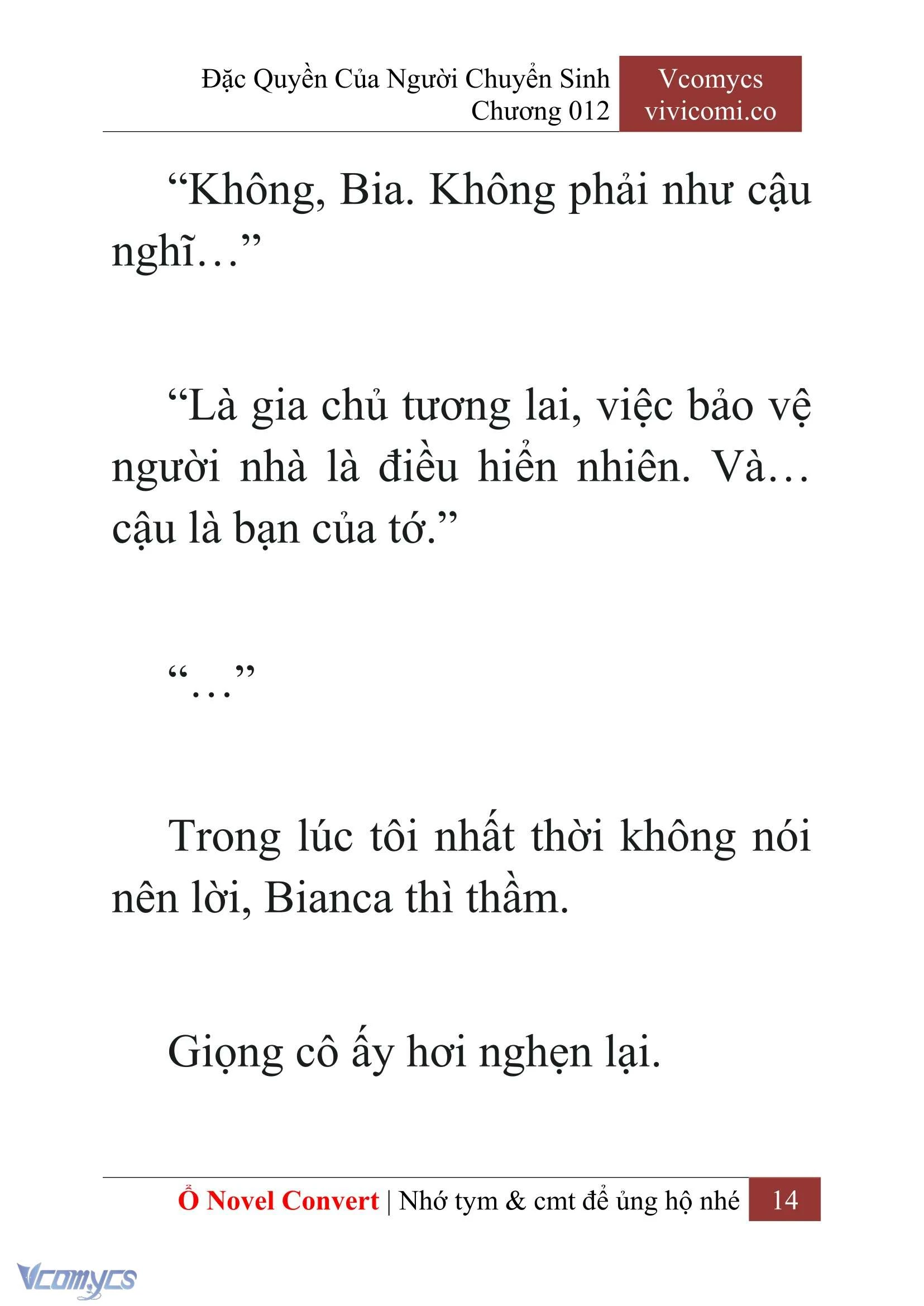 [Novel] Đặc Quyền Của Người Chuyển Sinh Chapter  12 - 16