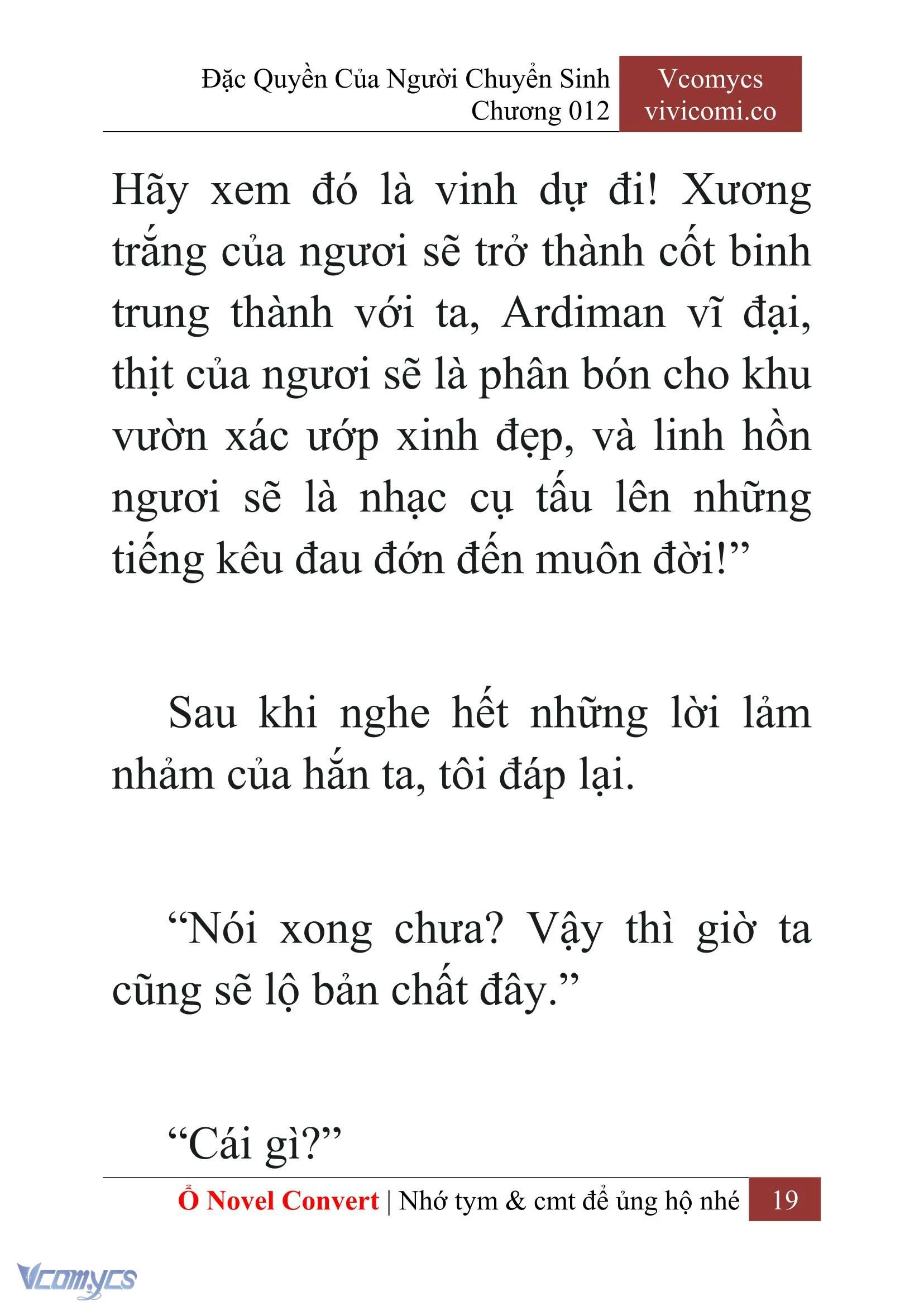 [Novel] Đặc Quyền Của Người Chuyển Sinh Chapter  12 - 21