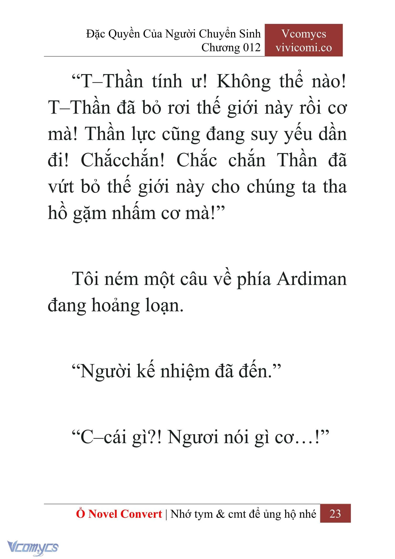 [Novel] Đặc Quyền Của Người Chuyển Sinh Chapter  12 - 25