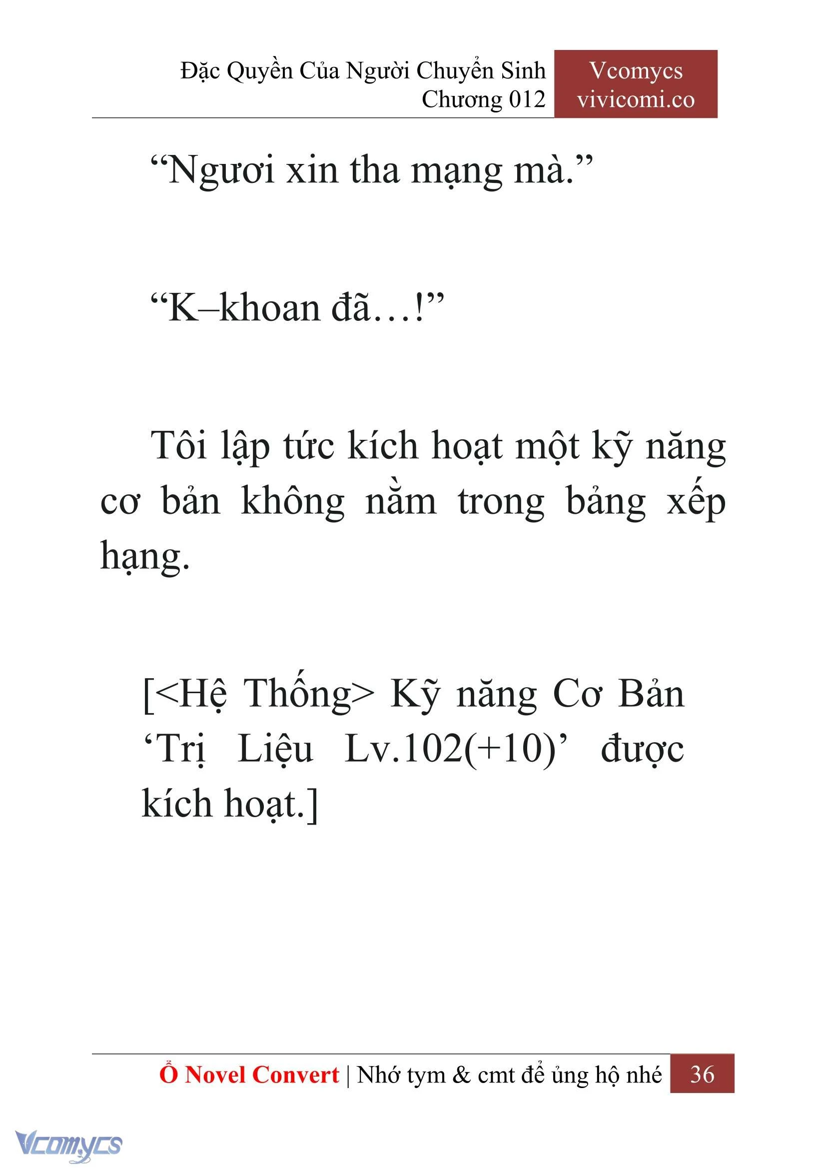 [Novel] Đặc Quyền Của Người Chuyển Sinh Chapter  12 - 38