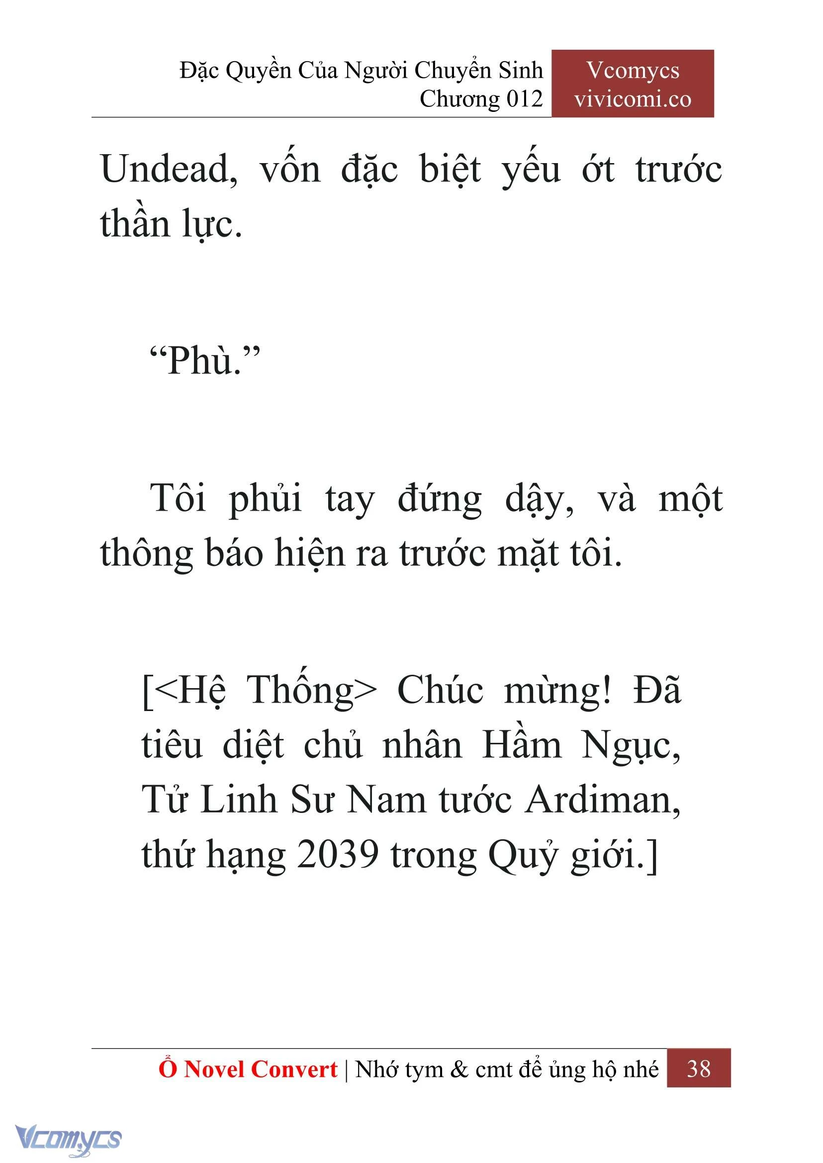 [Novel] Đặc Quyền Của Người Chuyển Sinh Chapter  12 - 40