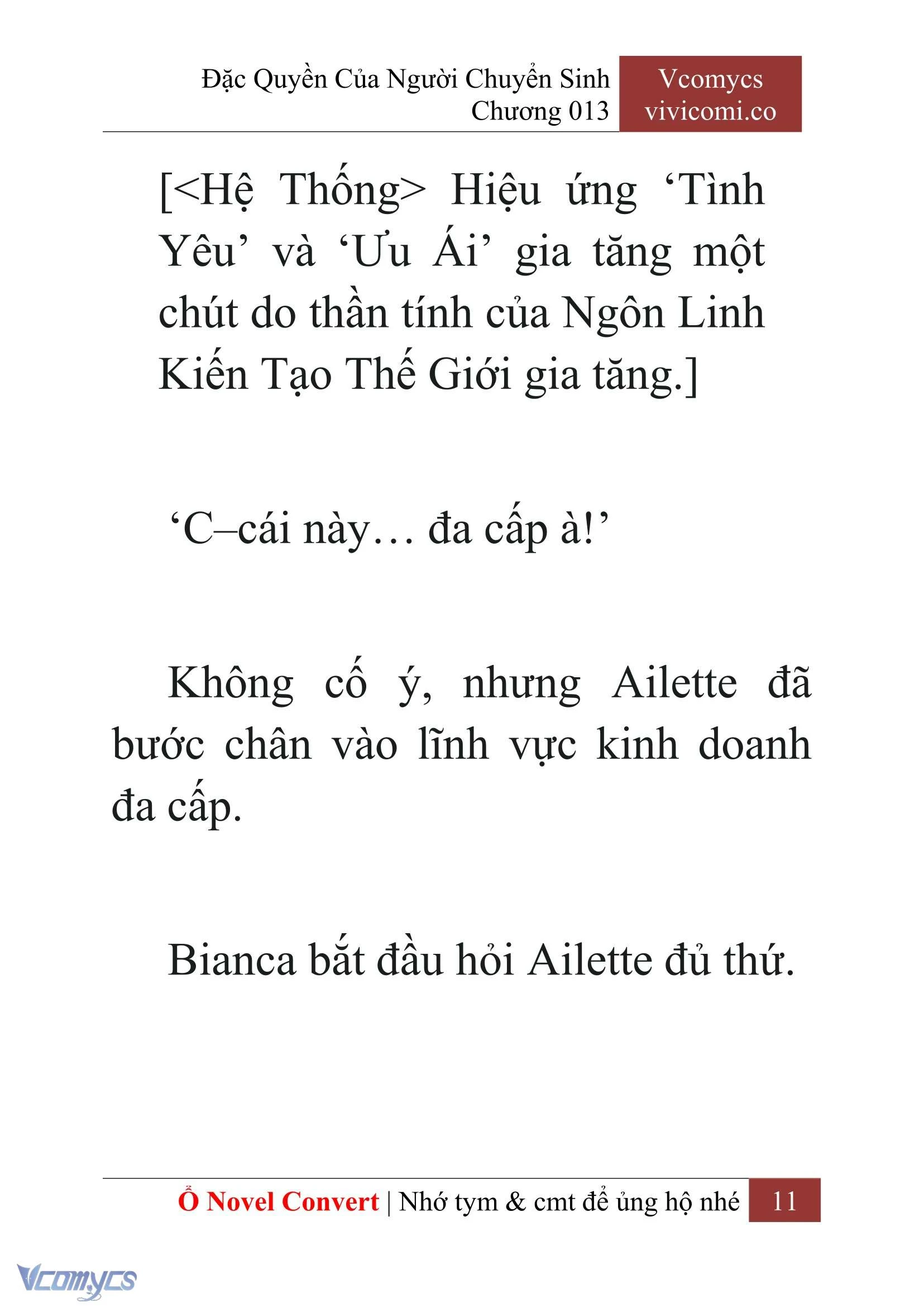 [Novel] Đặc Quyền Của Người Chuyển Sinh Chapter  13 - 13