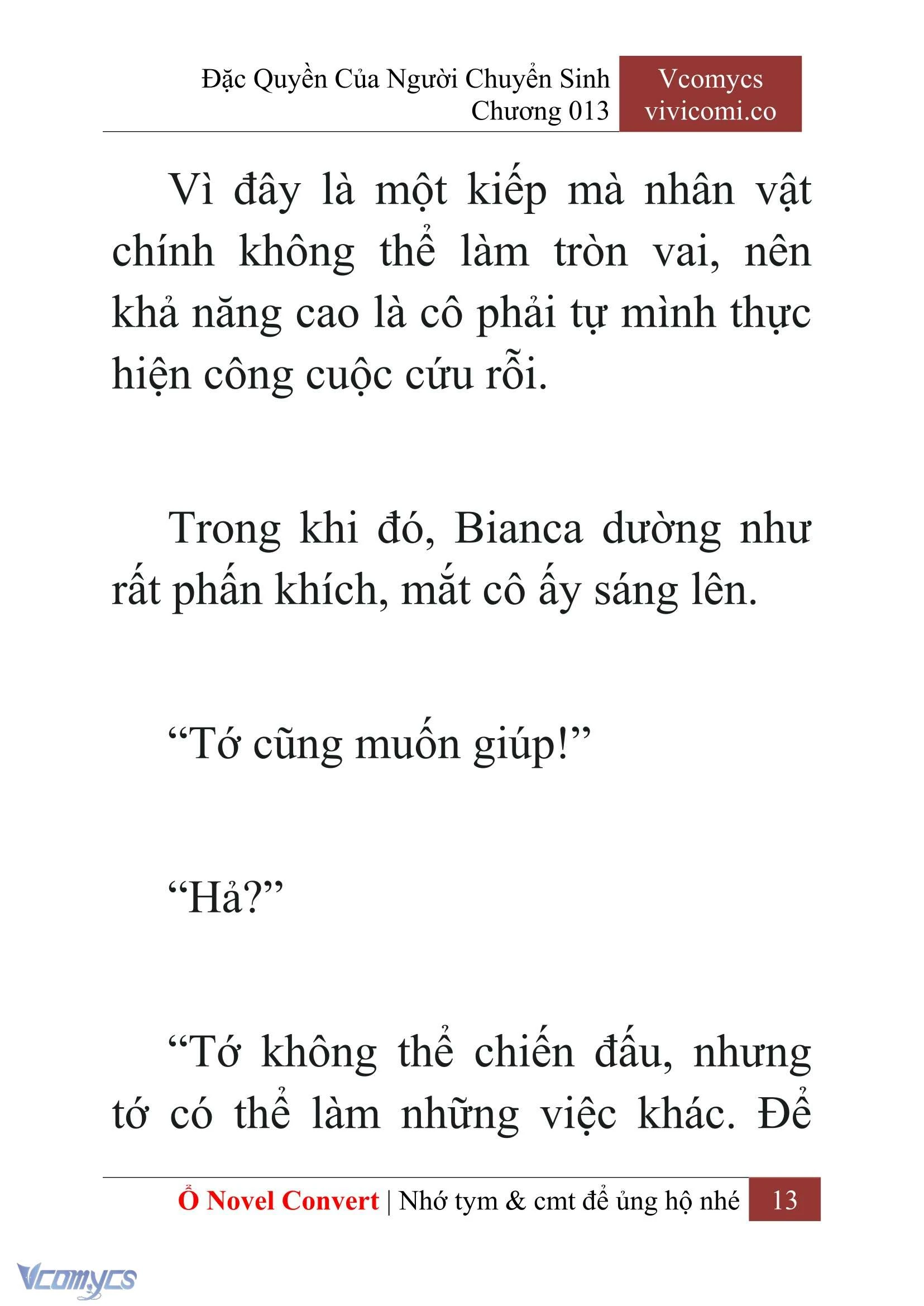 [Novel] Đặc Quyền Của Người Chuyển Sinh Chapter  13 - 15