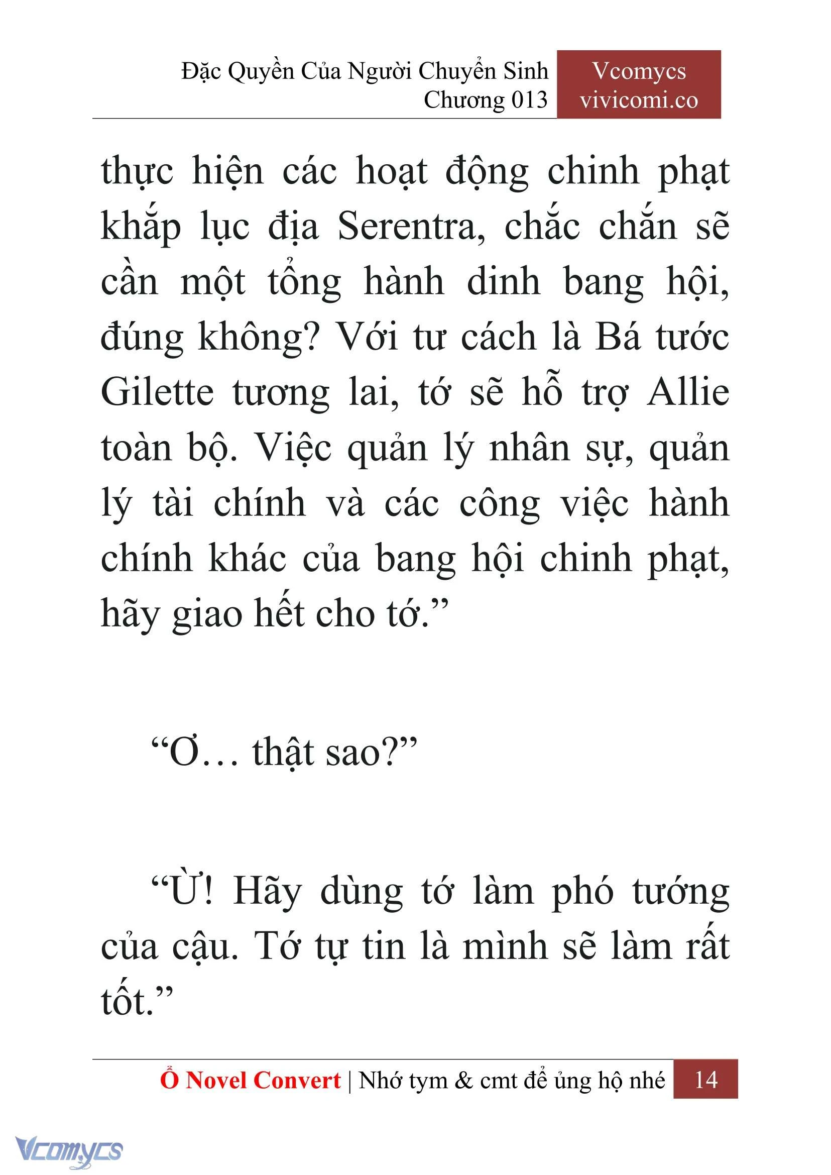 [Novel] Đặc Quyền Của Người Chuyển Sinh Chapter  13 - 16