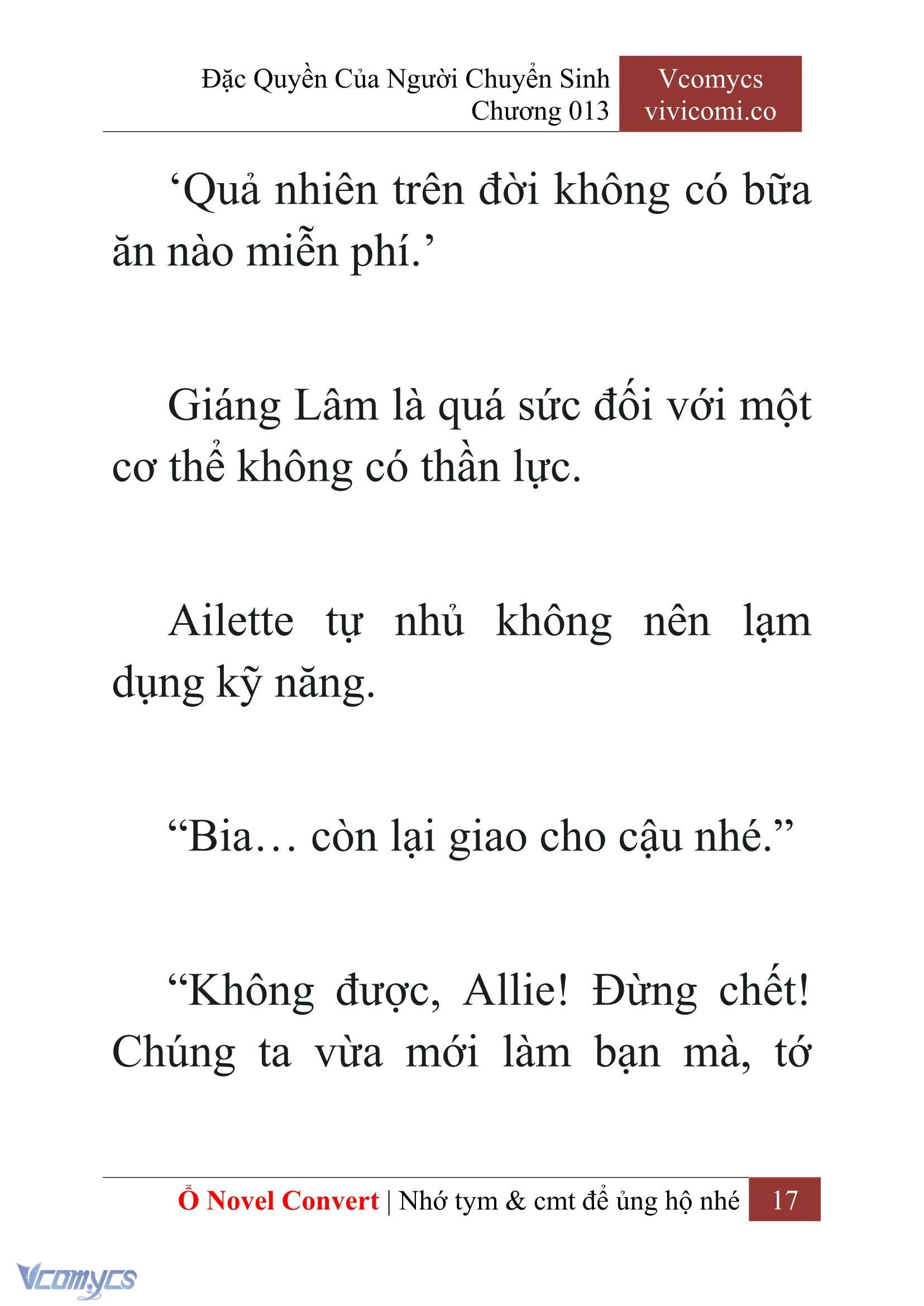 [Novel] Đặc Quyền Của Người Chuyển Sinh Chapter  13 - 19