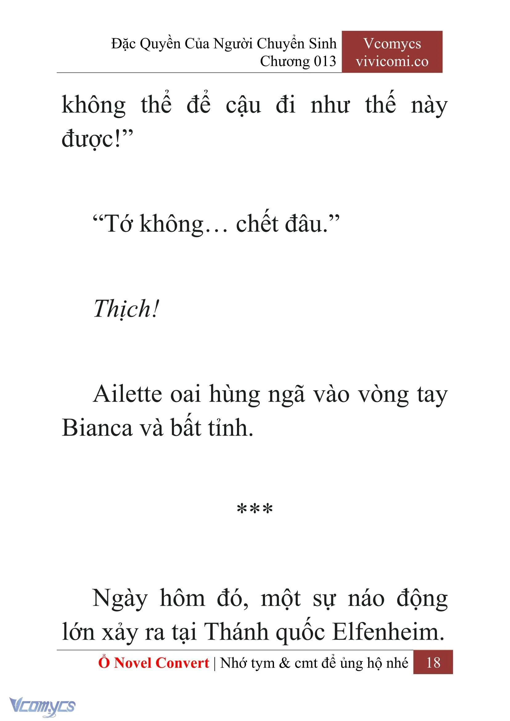 [Novel] Đặc Quyền Của Người Chuyển Sinh Chapter  13 - 20