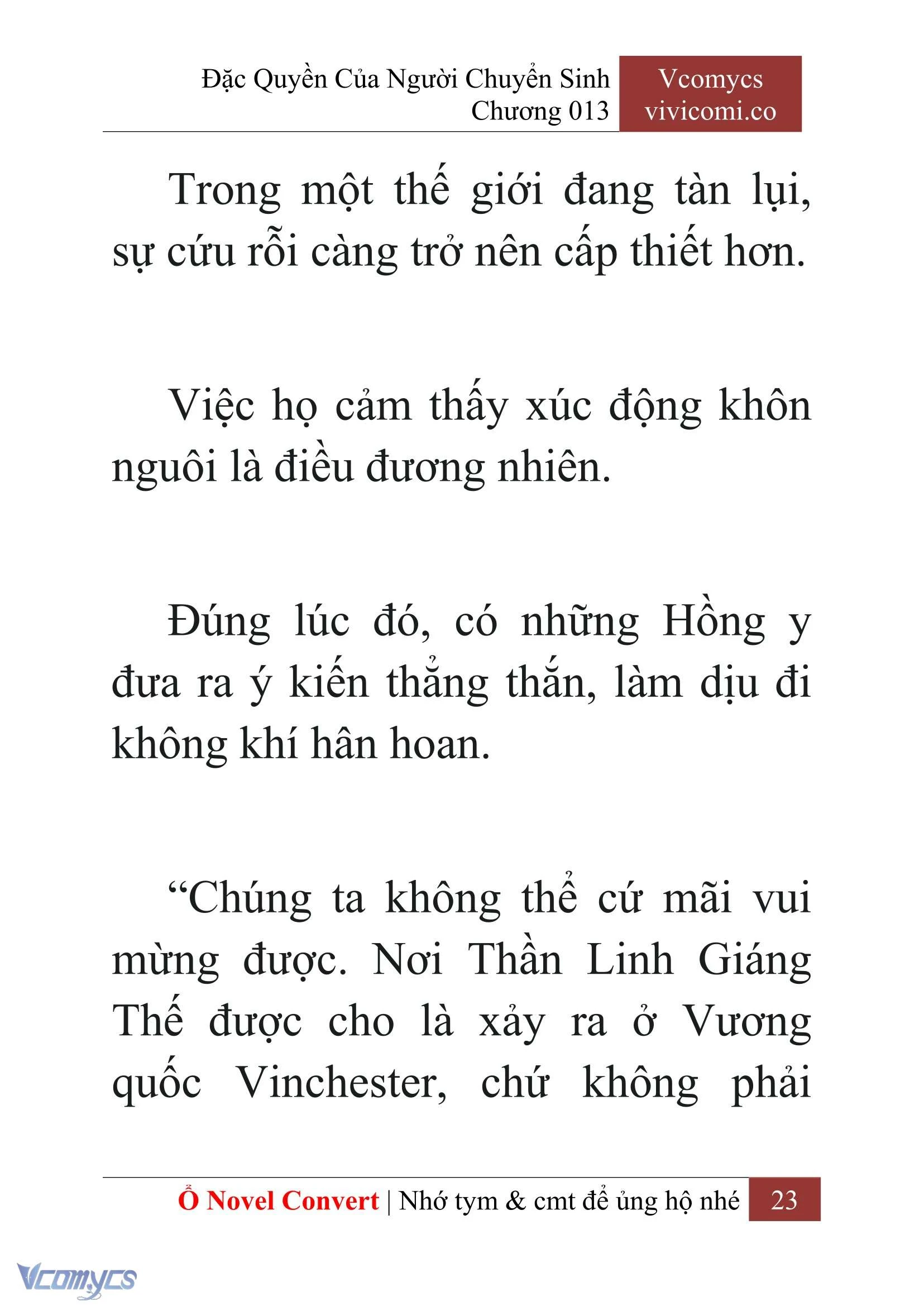 [Novel] Đặc Quyền Của Người Chuyển Sinh Chapter  13 - 25