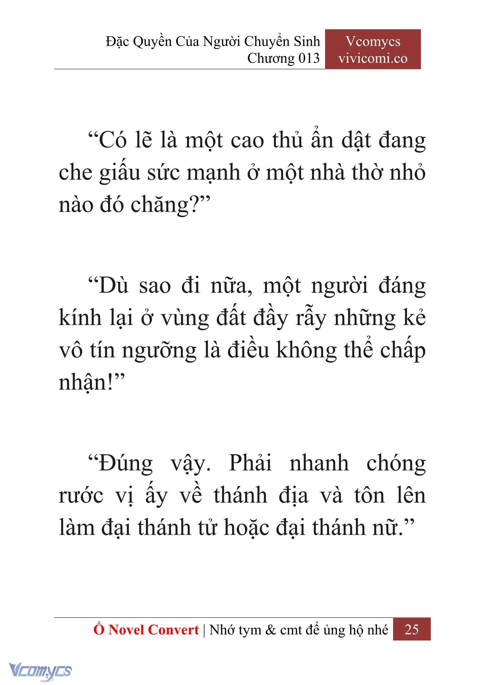 [Novel] Đặc Quyền Của Người Chuyển Sinh Chapter  13 - 27