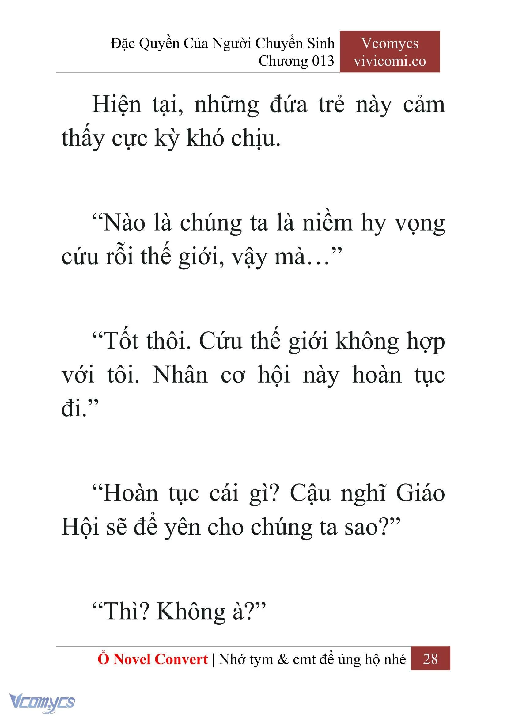 [Novel] Đặc Quyền Của Người Chuyển Sinh Chapter  13 - 30
