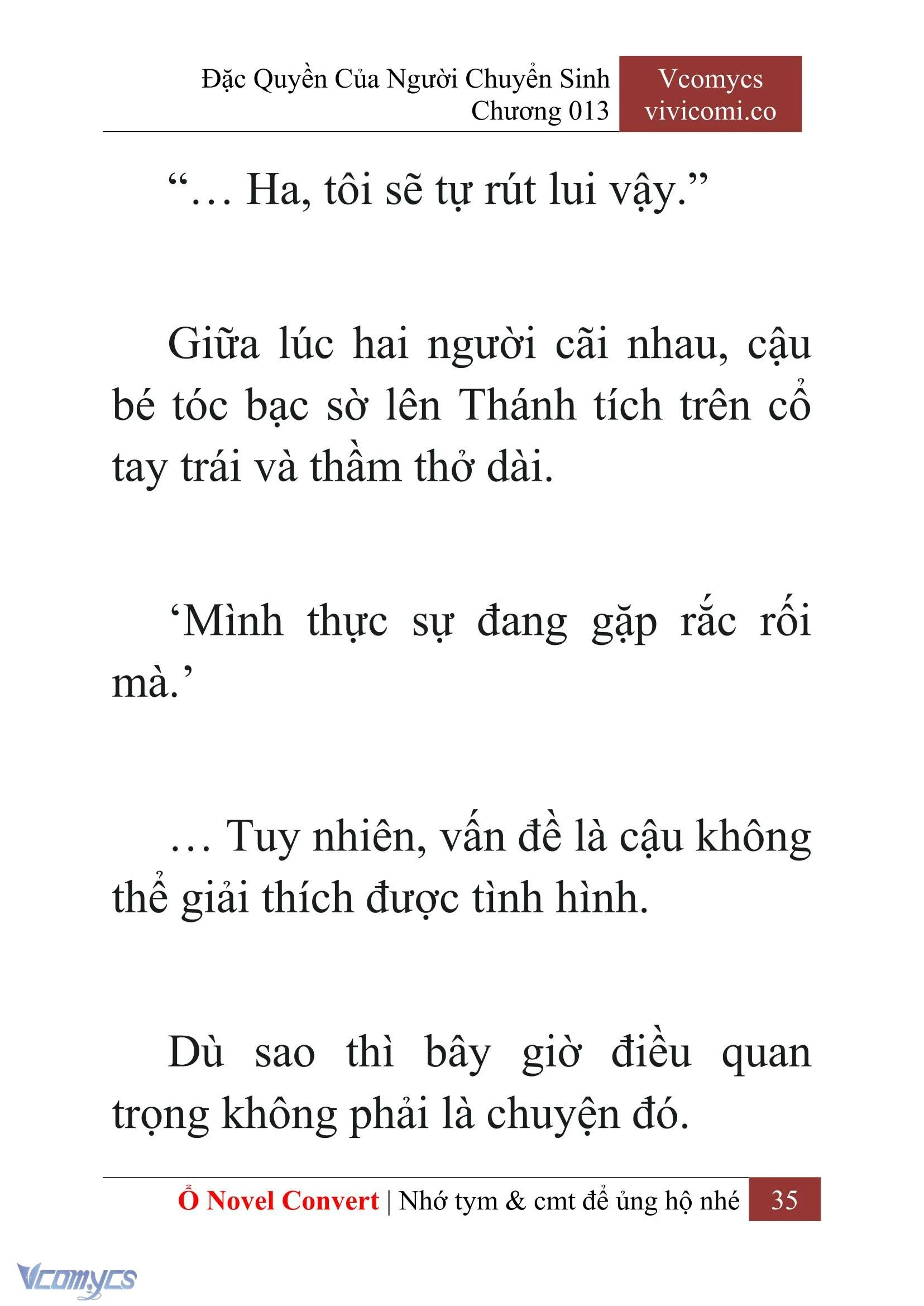 [Novel] Đặc Quyền Của Người Chuyển Sinh Chapter  13 - 37