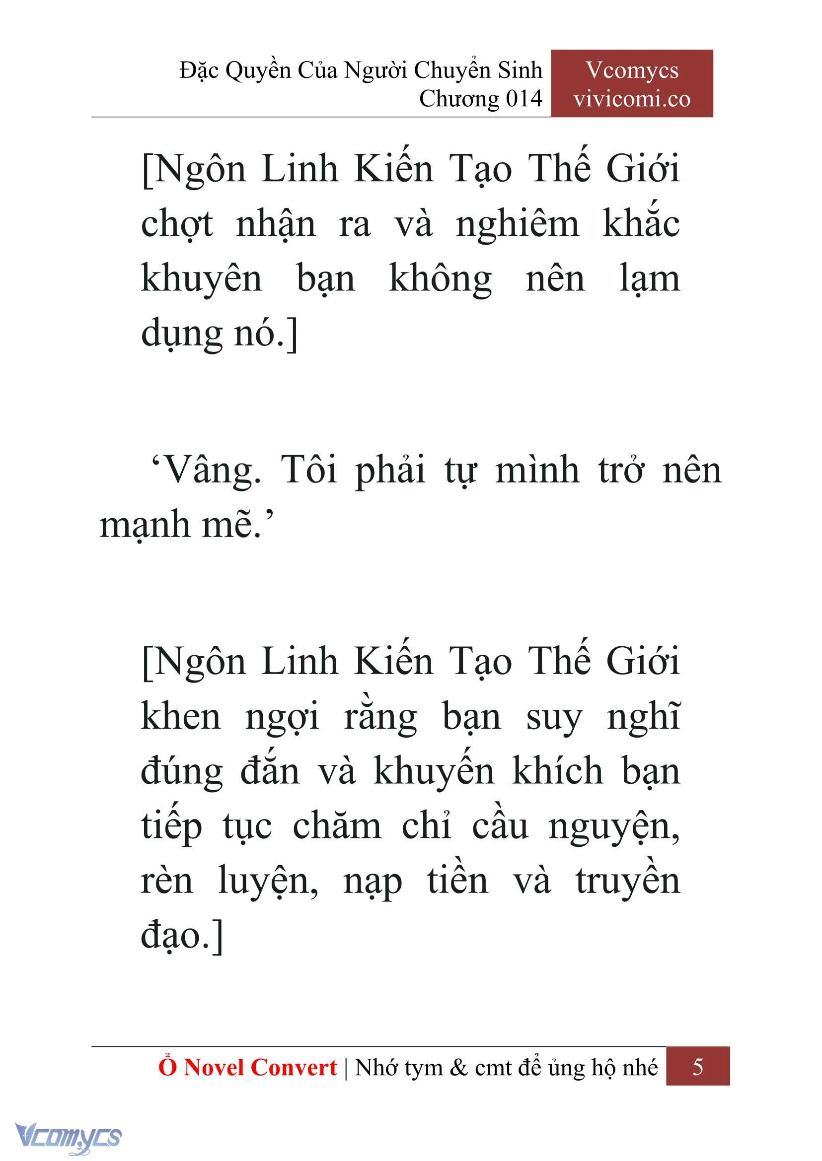 [Novel] Đặc Quyền Của Người Chuyển Sinh Chapter  14 - 7