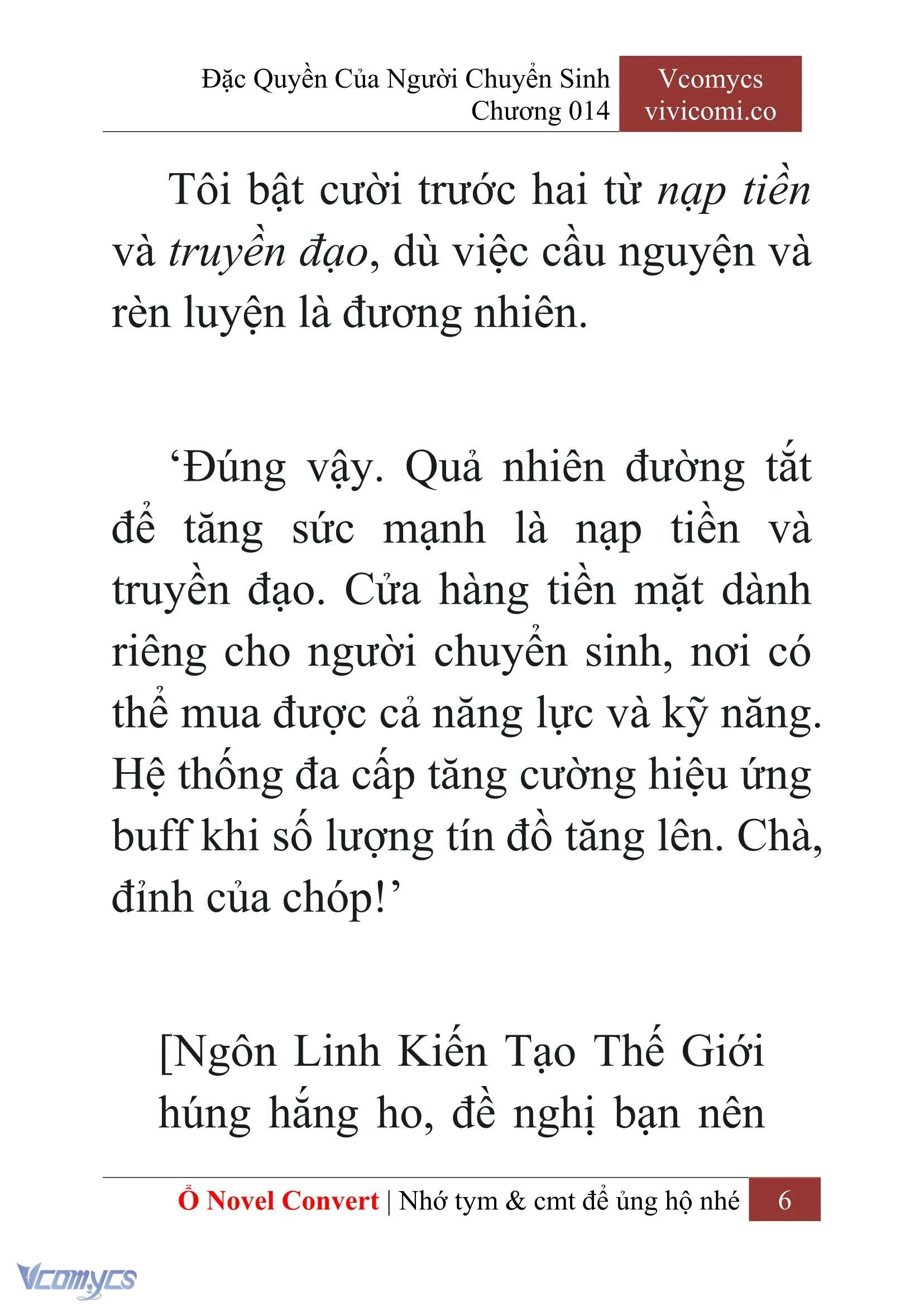 [Novel] Đặc Quyền Của Người Chuyển Sinh Chapter  14 - 8