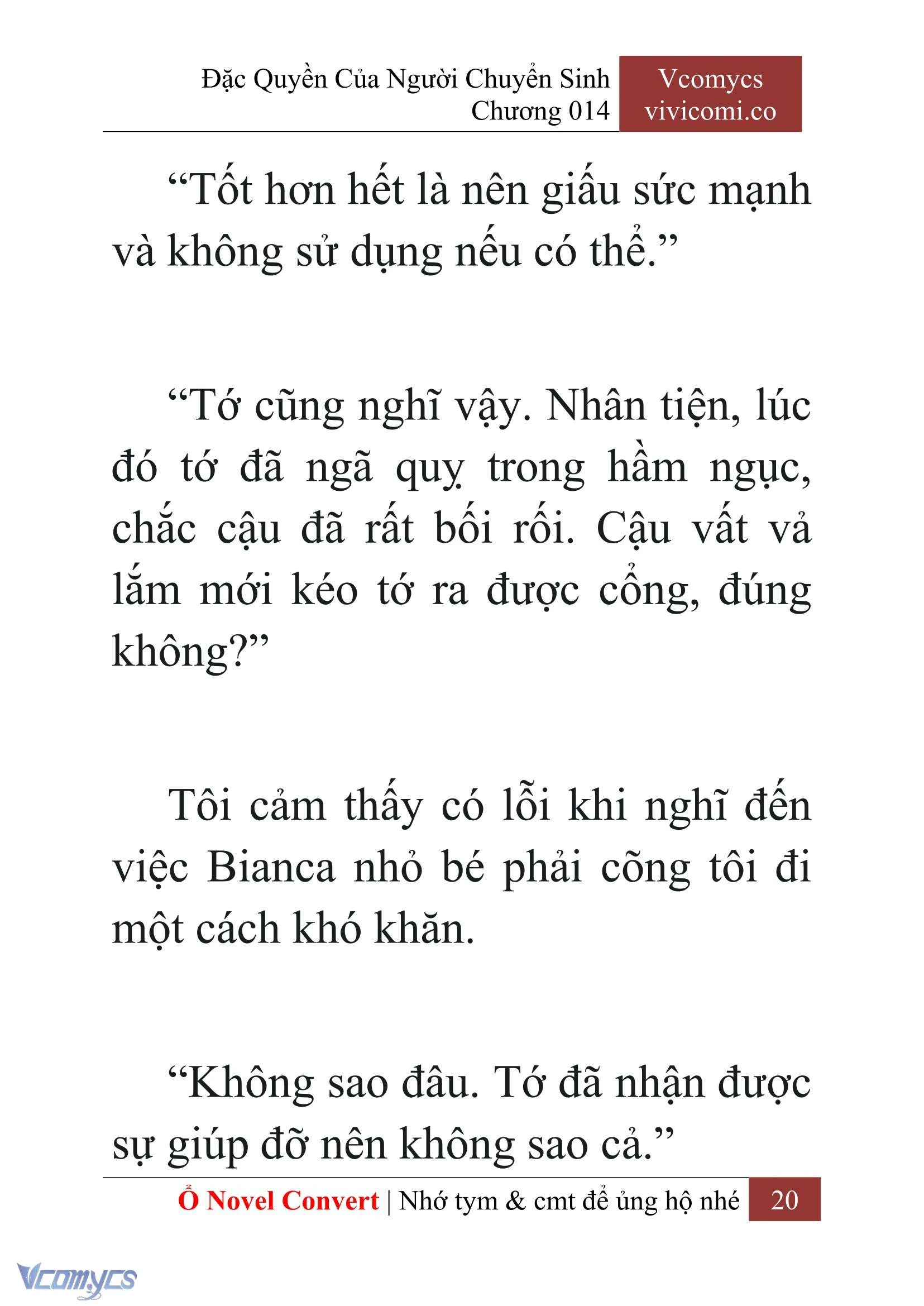 [Novel] Đặc Quyền Của Người Chuyển Sinh Chapter  14 - 22
