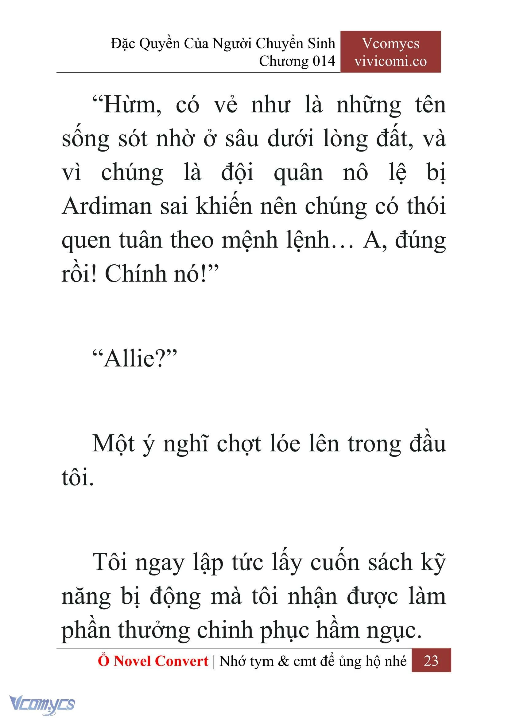 [Novel] Đặc Quyền Của Người Chuyển Sinh Chapter  14 - 25