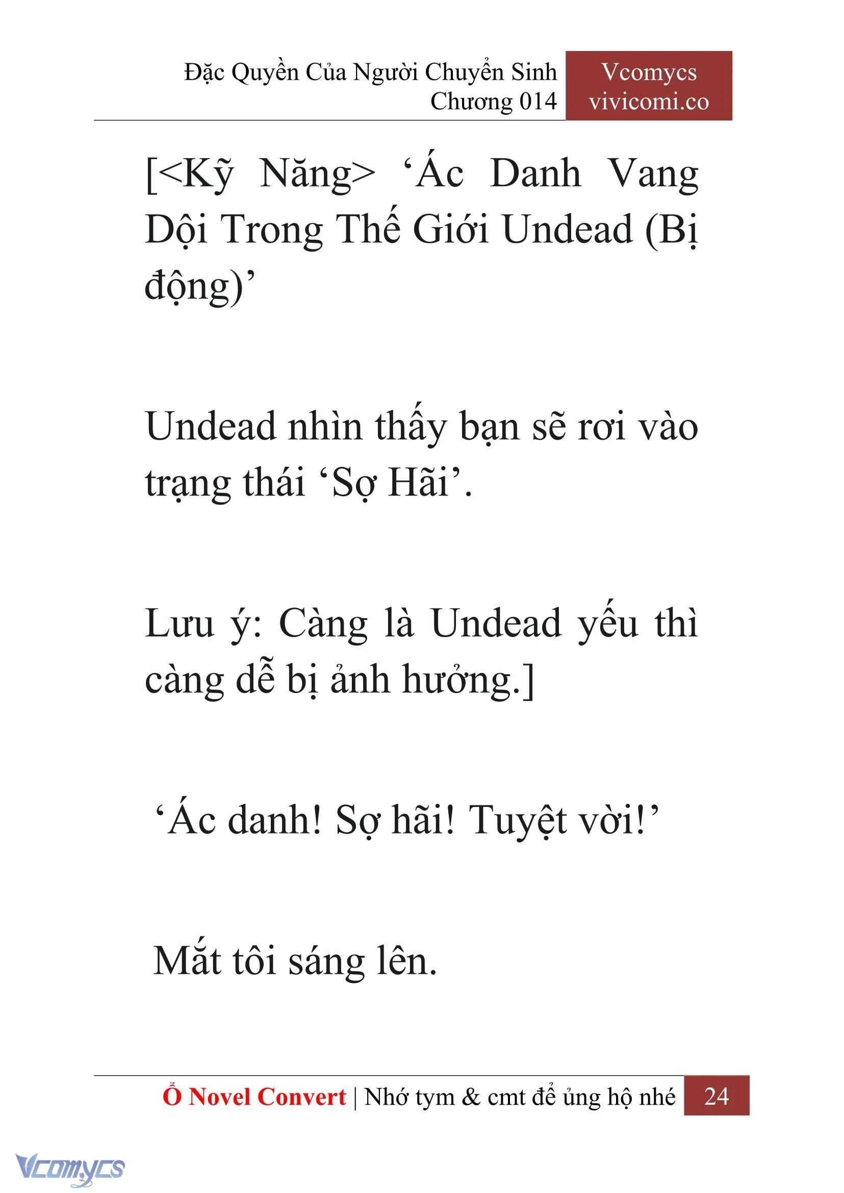 [Novel] Đặc Quyền Của Người Chuyển Sinh Chapter  14 - 26