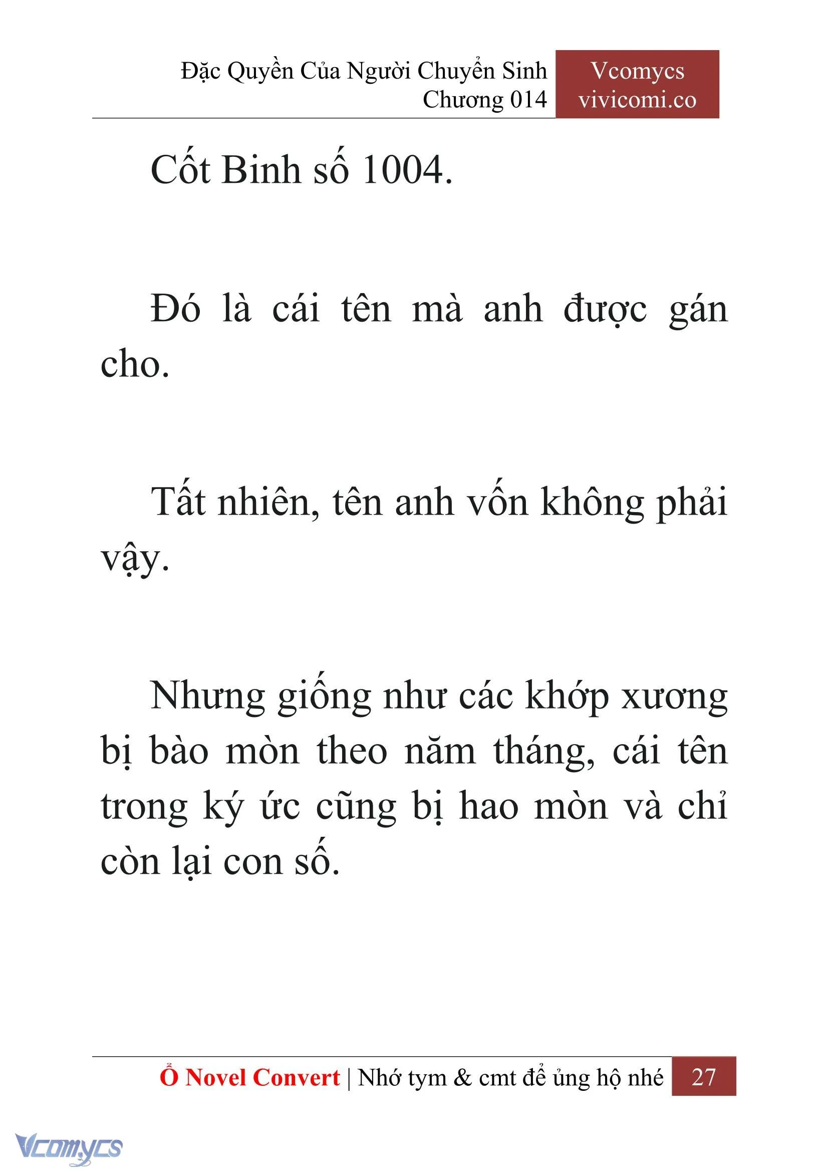 [Novel] Đặc Quyền Của Người Chuyển Sinh Chapter  14 - 29