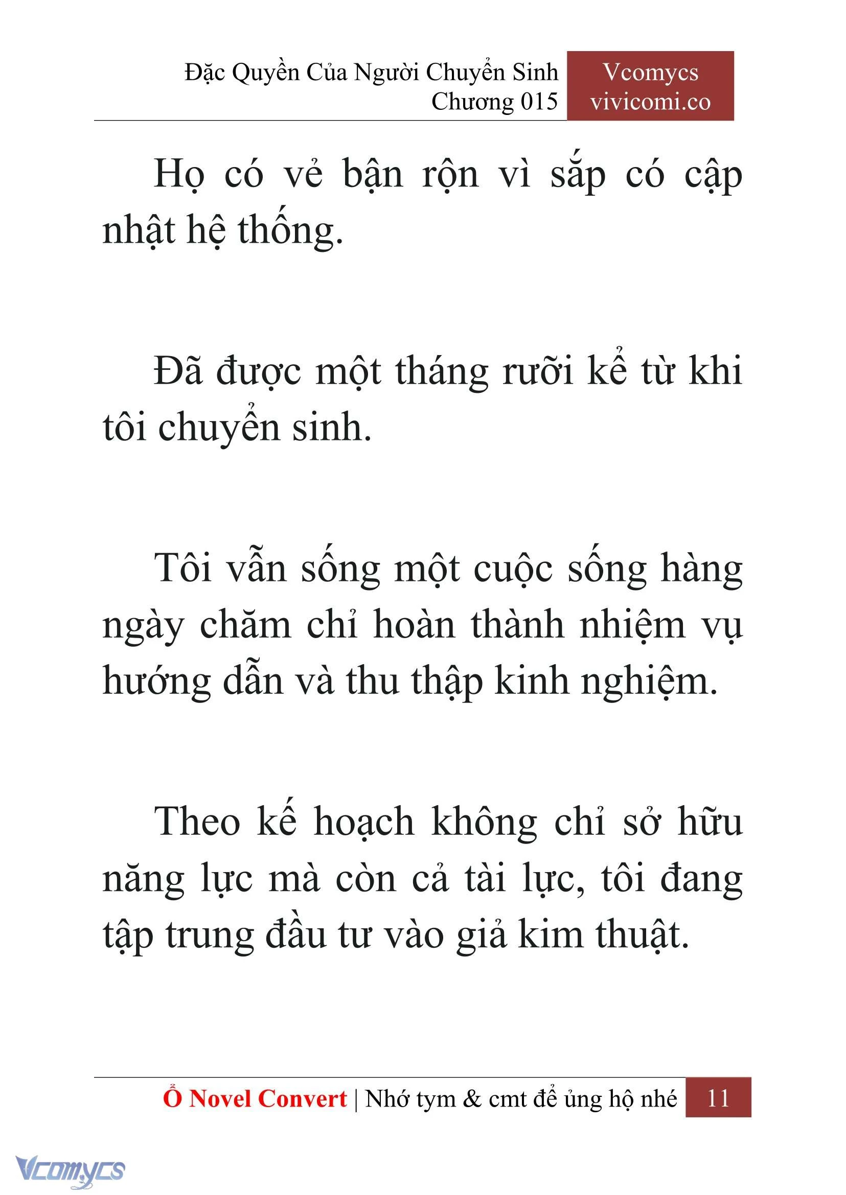 [Novel] Đặc Quyền Của Người Chuyển Sinh Chapter  15 - 13