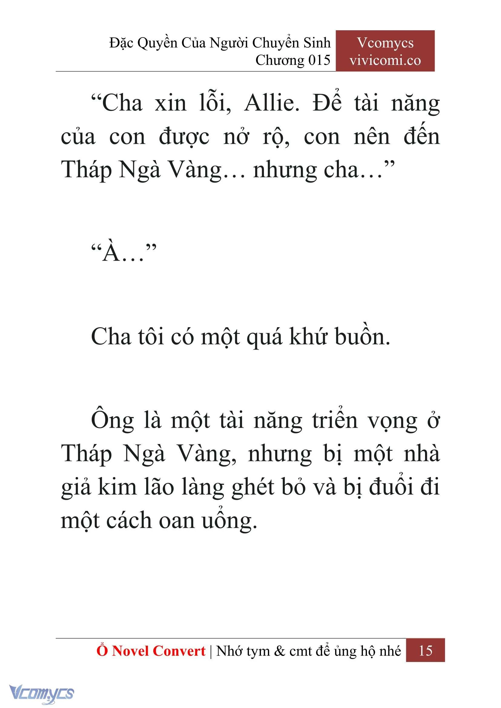[Novel] Đặc Quyền Của Người Chuyển Sinh Chapter  15 - 17