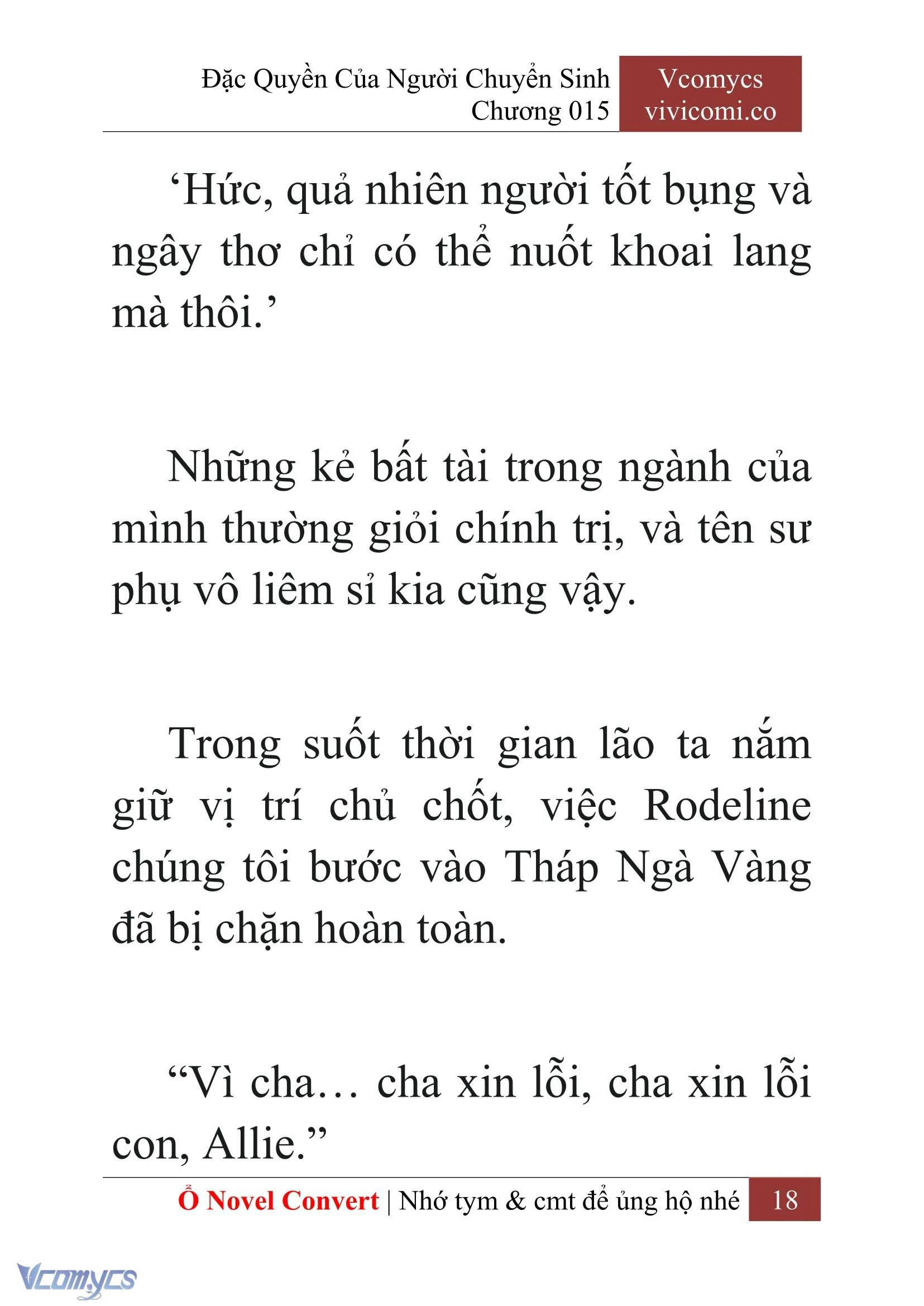 [Novel] Đặc Quyền Của Người Chuyển Sinh Chapter  15 - 20