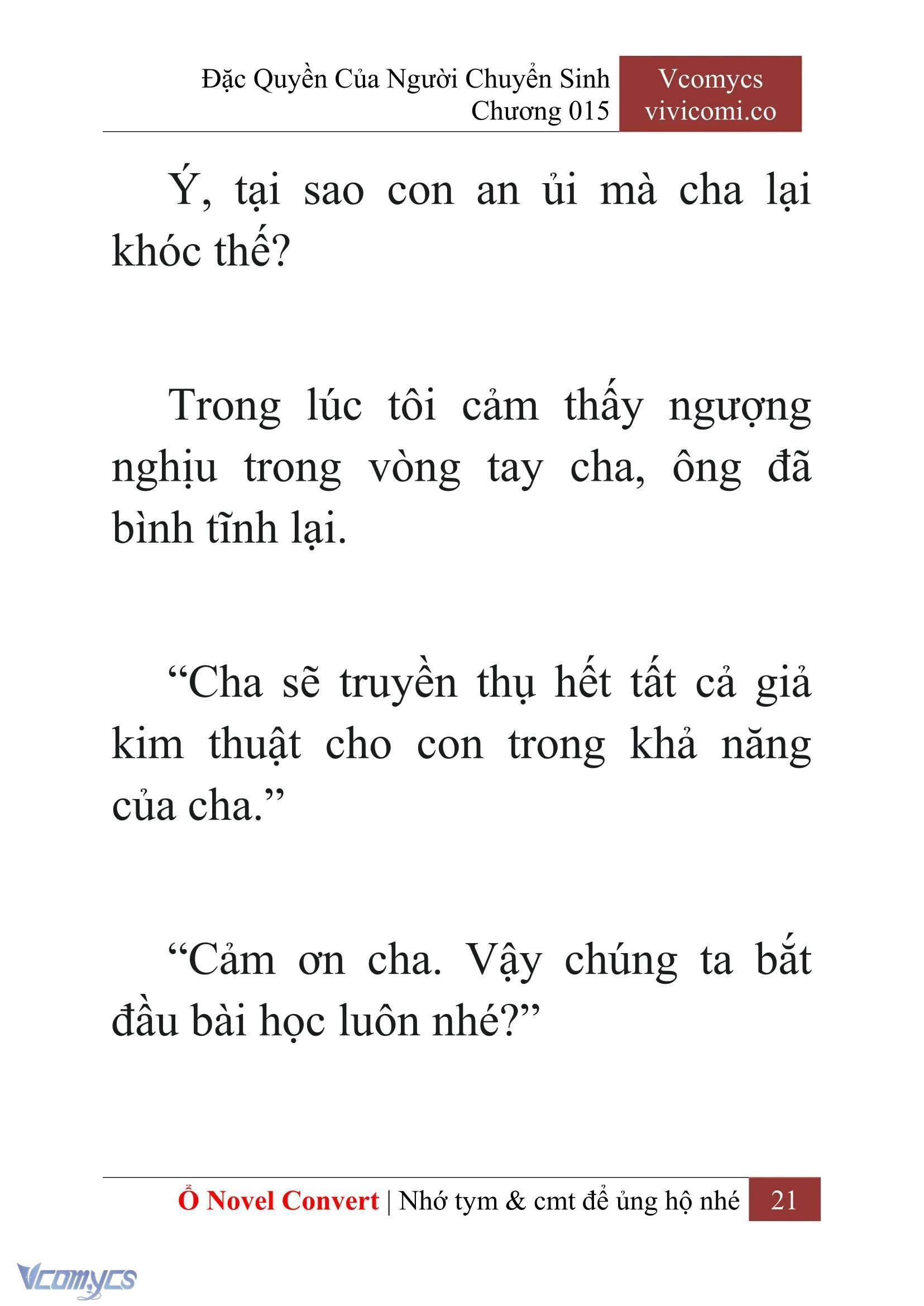 [Novel] Đặc Quyền Của Người Chuyển Sinh Chapter  15 - 23