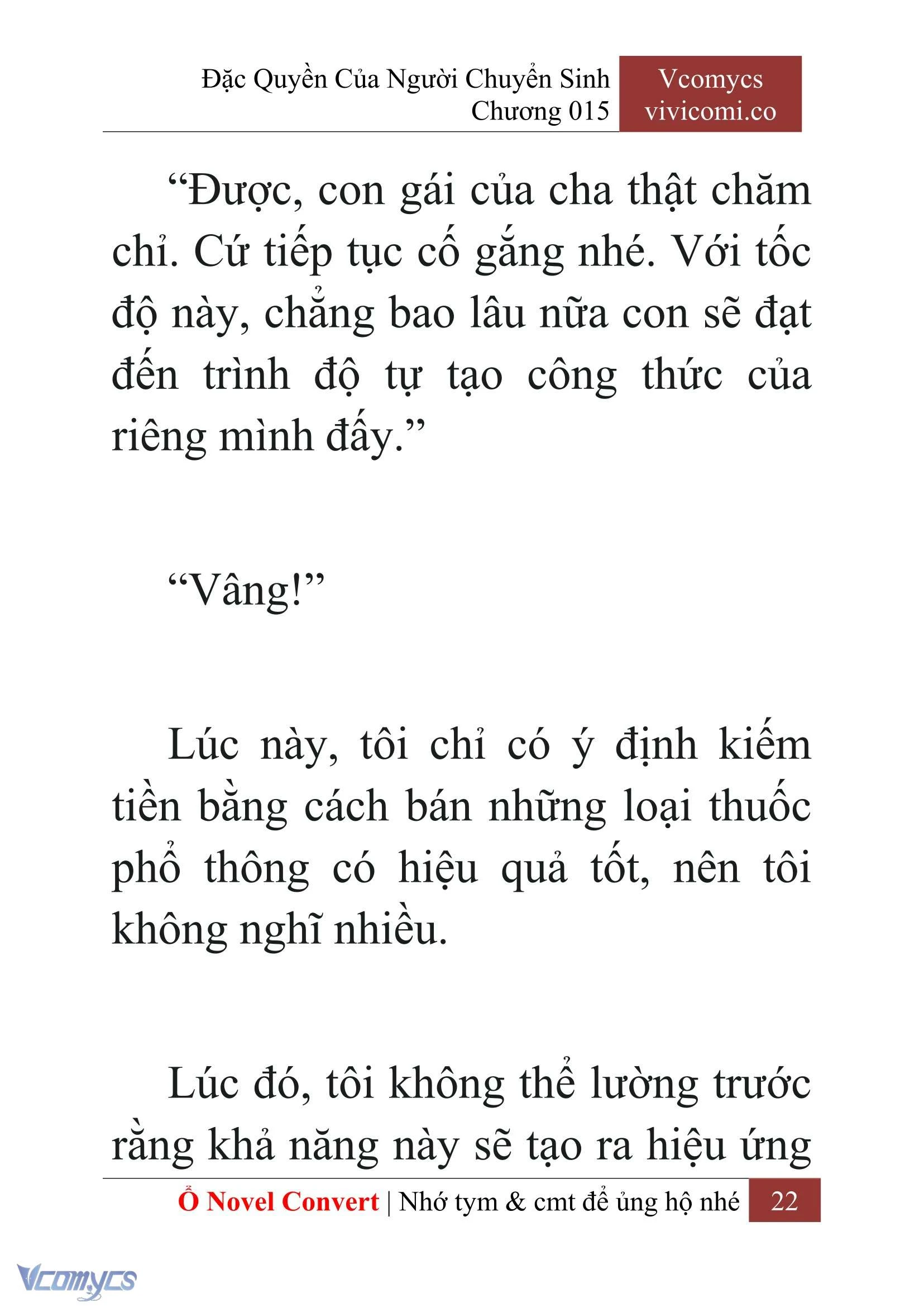 [Novel] Đặc Quyền Của Người Chuyển Sinh Chapter  15 - 24