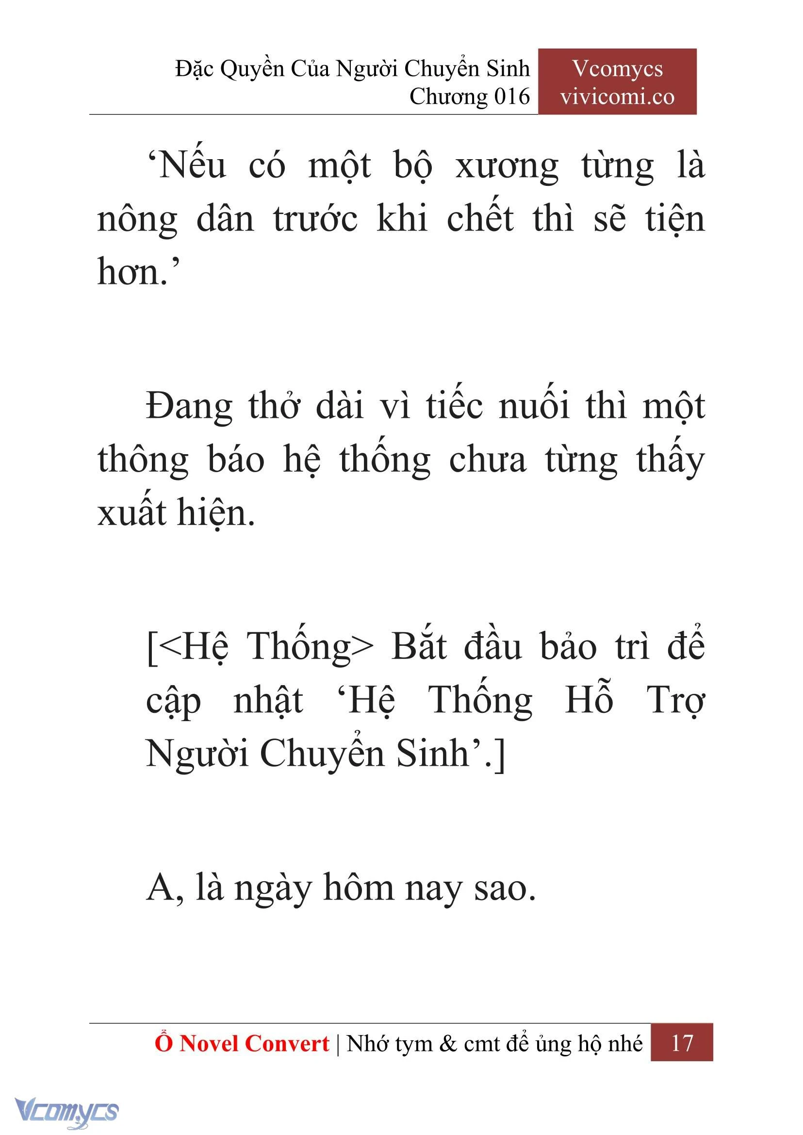 [Novel] Đặc Quyền Của Người Chuyển Sinh Chapter  16 - 19