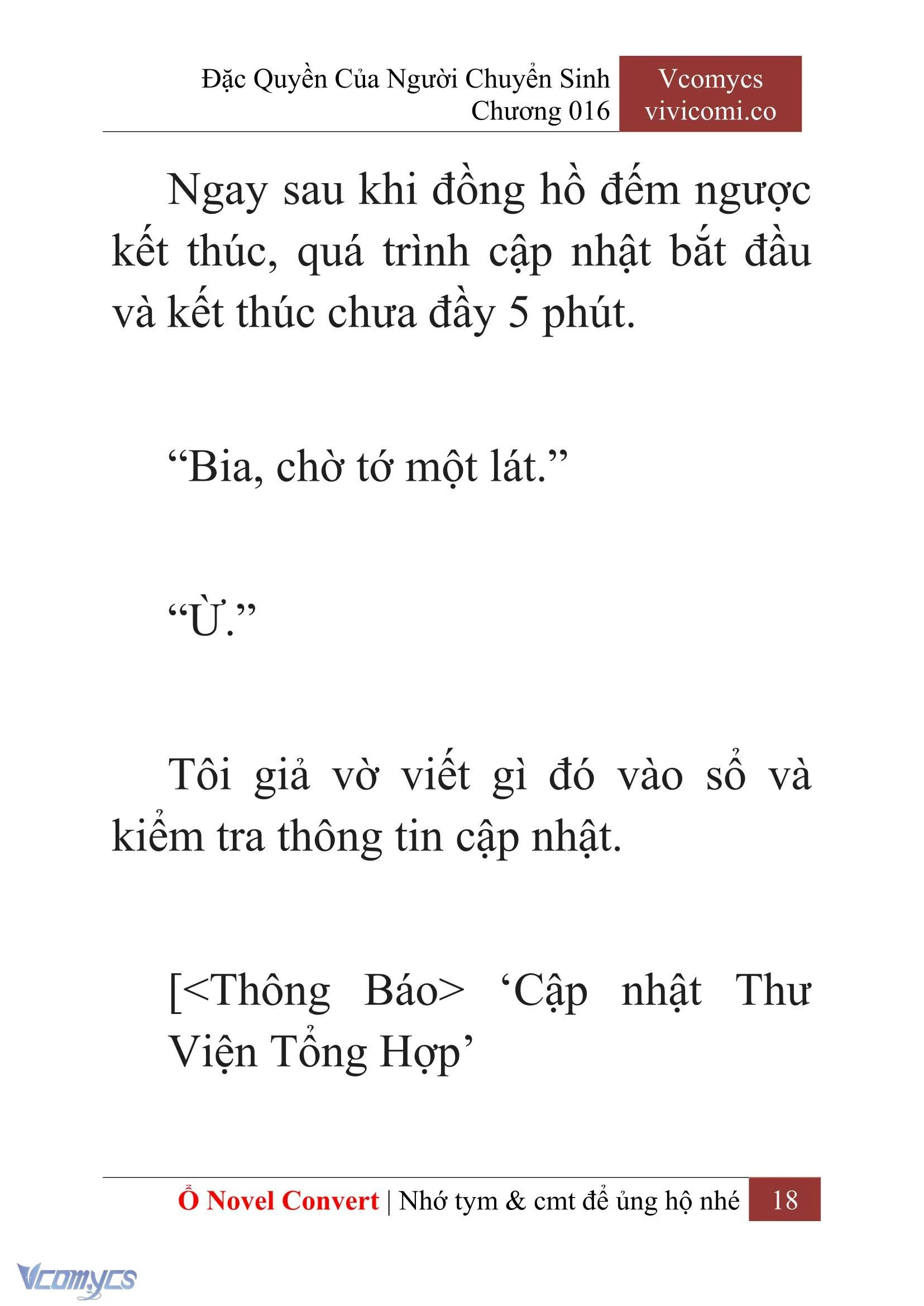 [Novel] Đặc Quyền Của Người Chuyển Sinh Chapter  16 - 20