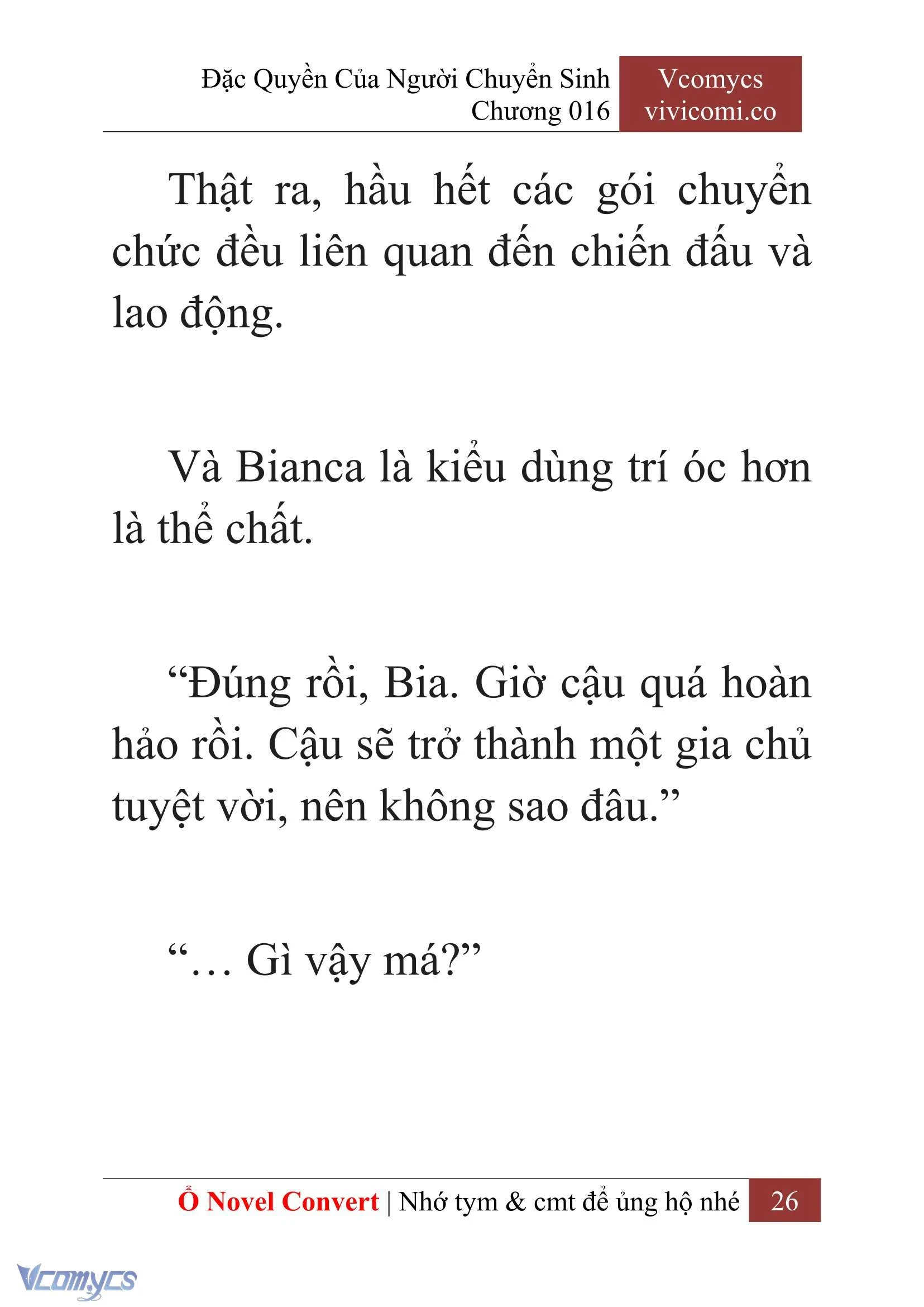 [Novel] Đặc Quyền Của Người Chuyển Sinh Chapter  16 - 28