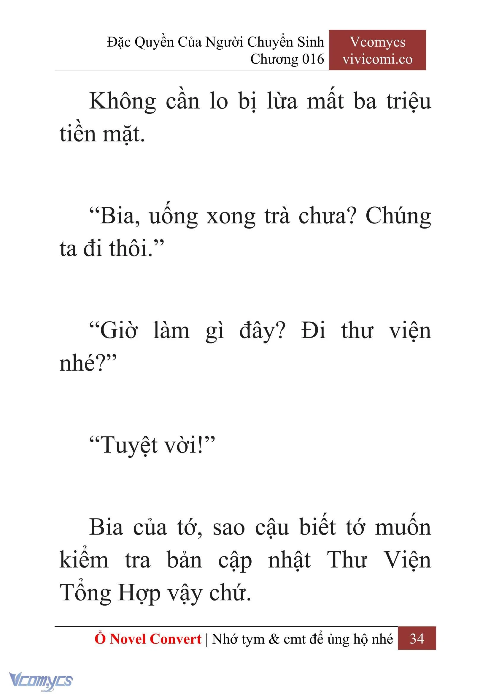 [Novel] Đặc Quyền Của Người Chuyển Sinh Chapter  16 - 36