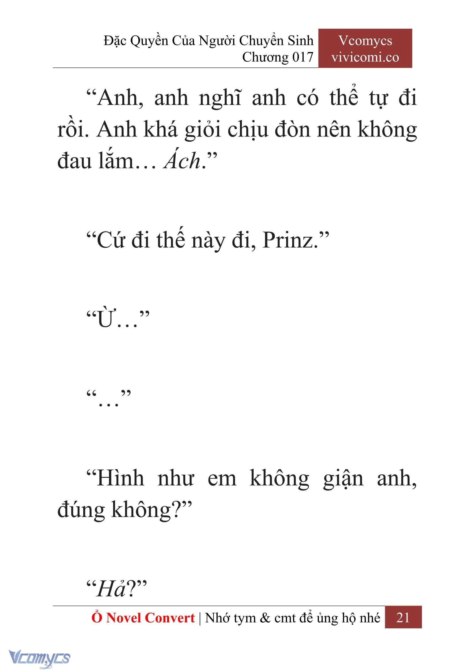 [Novel] Đặc Quyền Của Người Chuyển Sinh Chapter  17 - 23