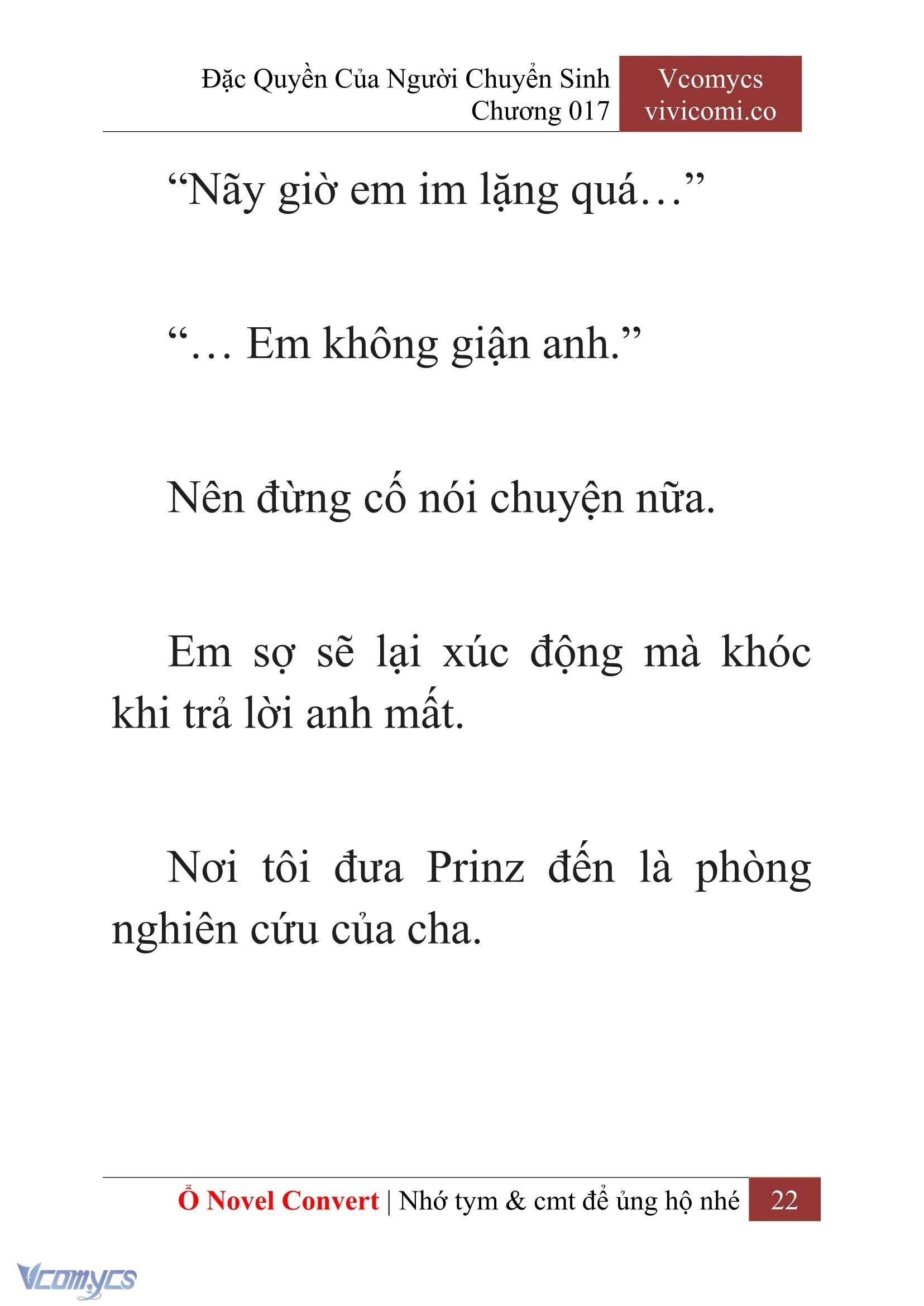 [Novel] Đặc Quyền Của Người Chuyển Sinh Chapter  17 - 24