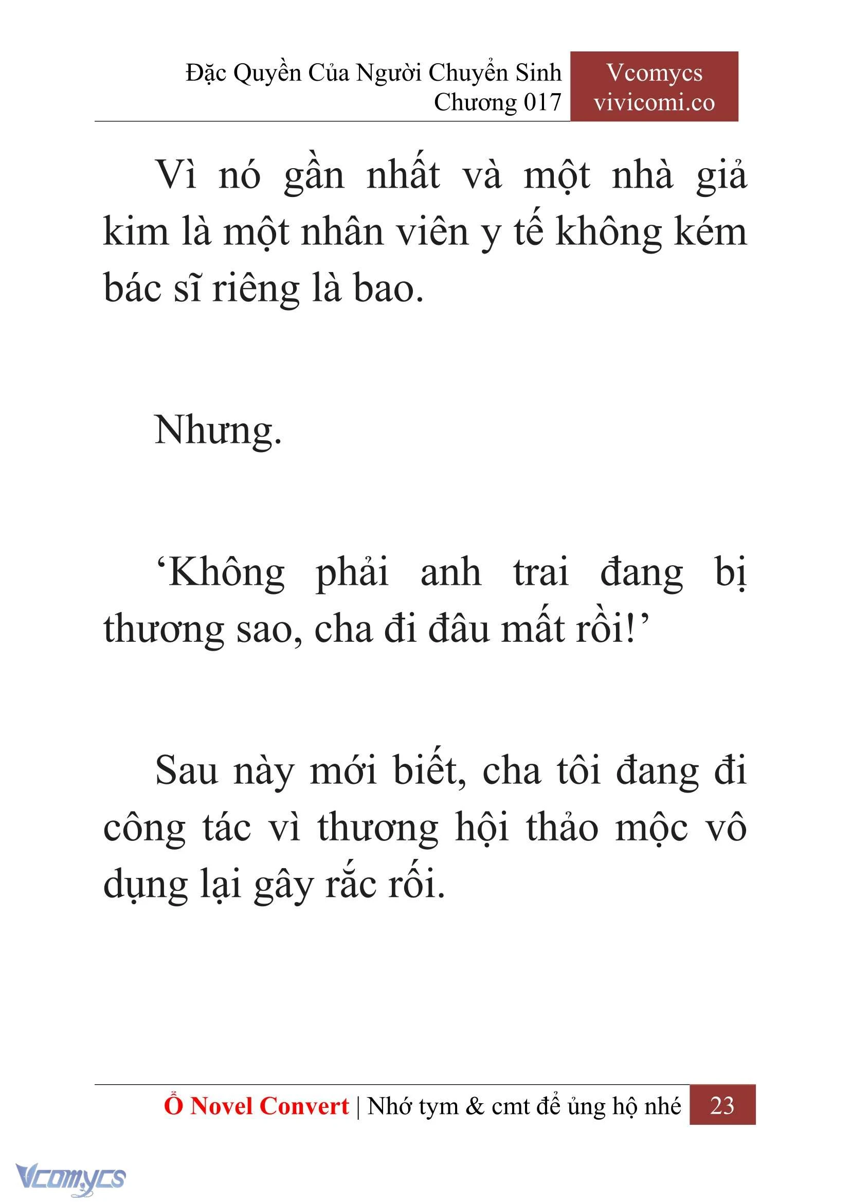 [Novel] Đặc Quyền Của Người Chuyển Sinh Chapter  17 - 25