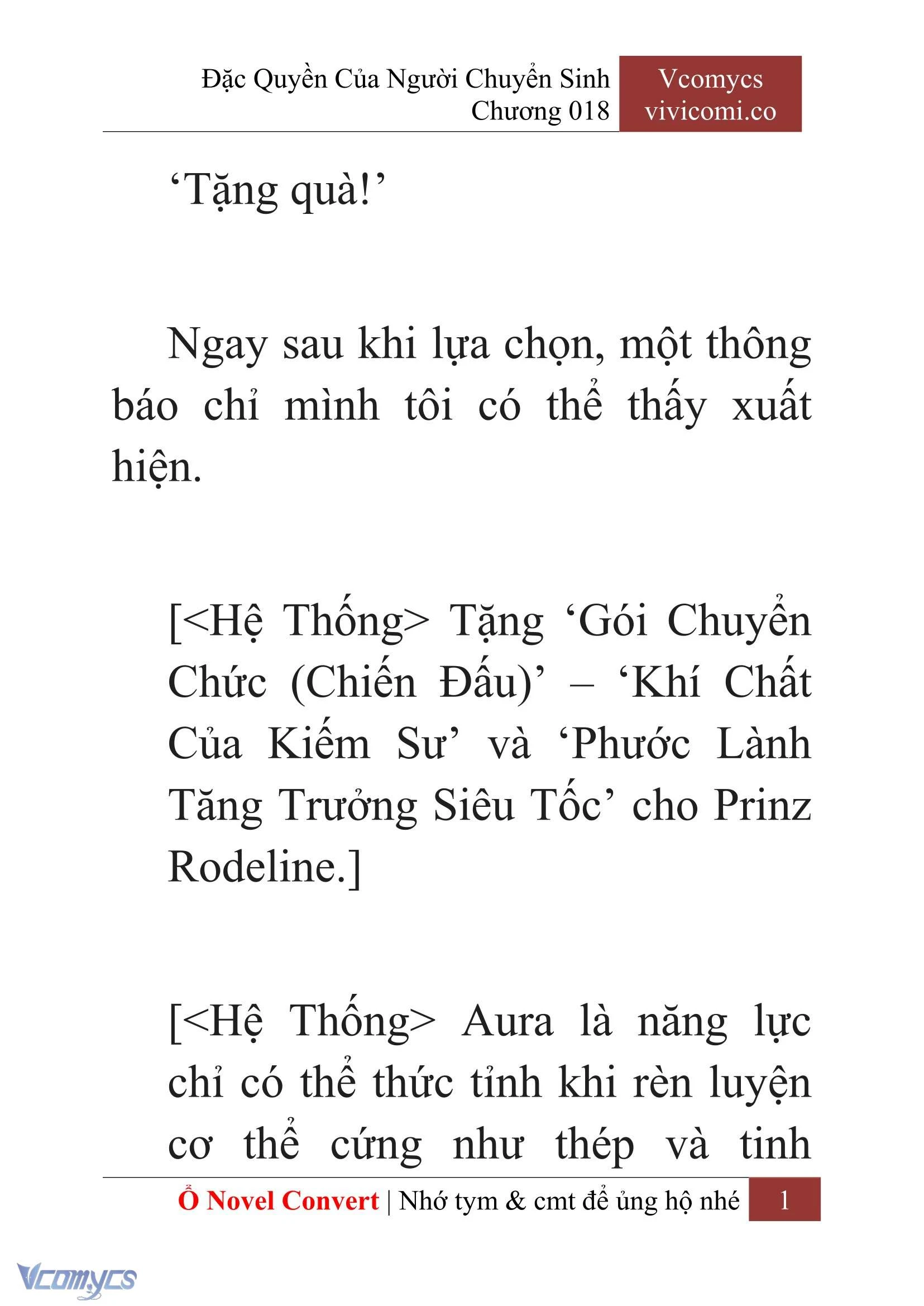[Novel] Đặc Quyền Của Người Chuyển Sinh Chapter  18 - 3