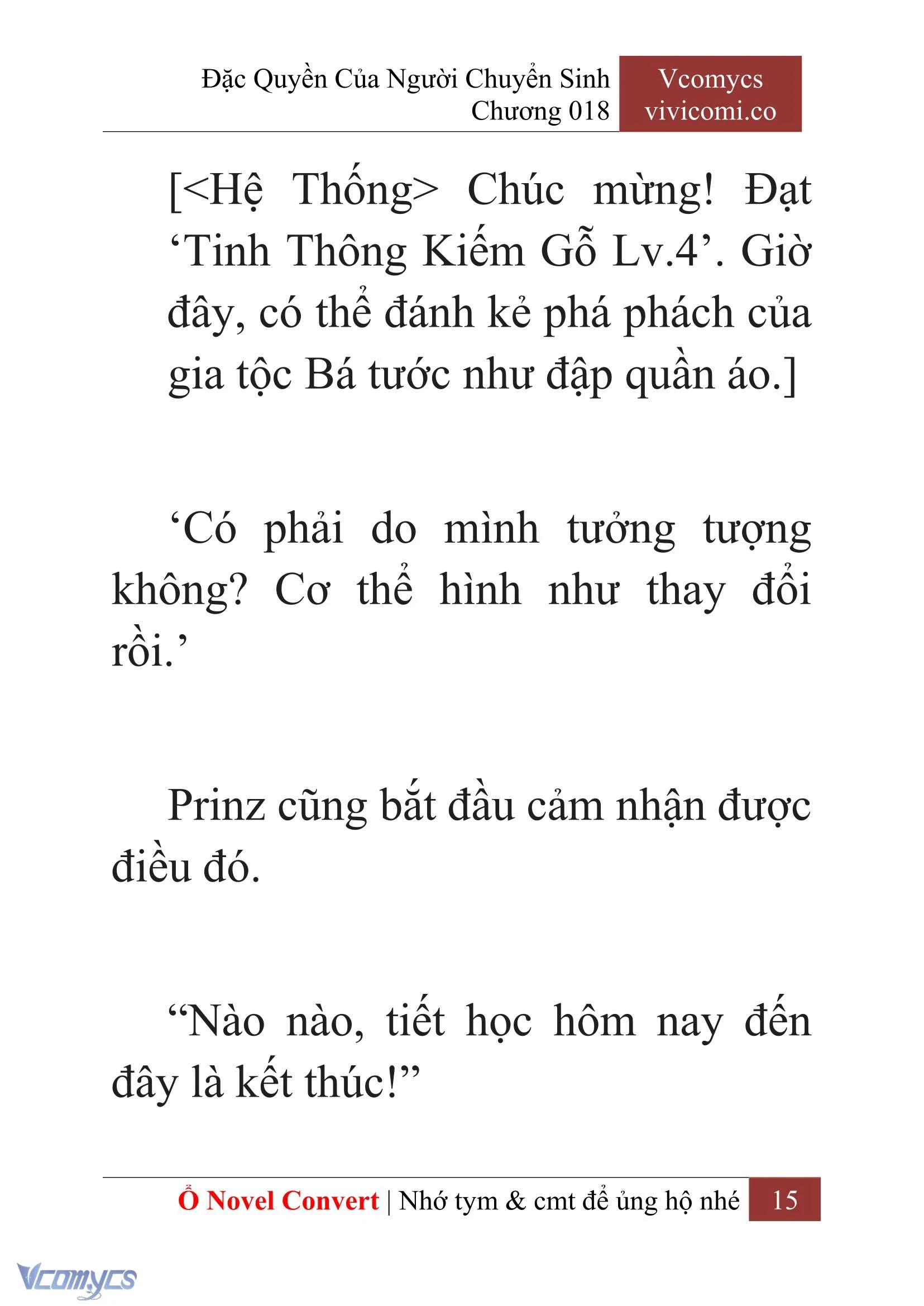 [Novel] Đặc Quyền Của Người Chuyển Sinh Chapter  18 - 17