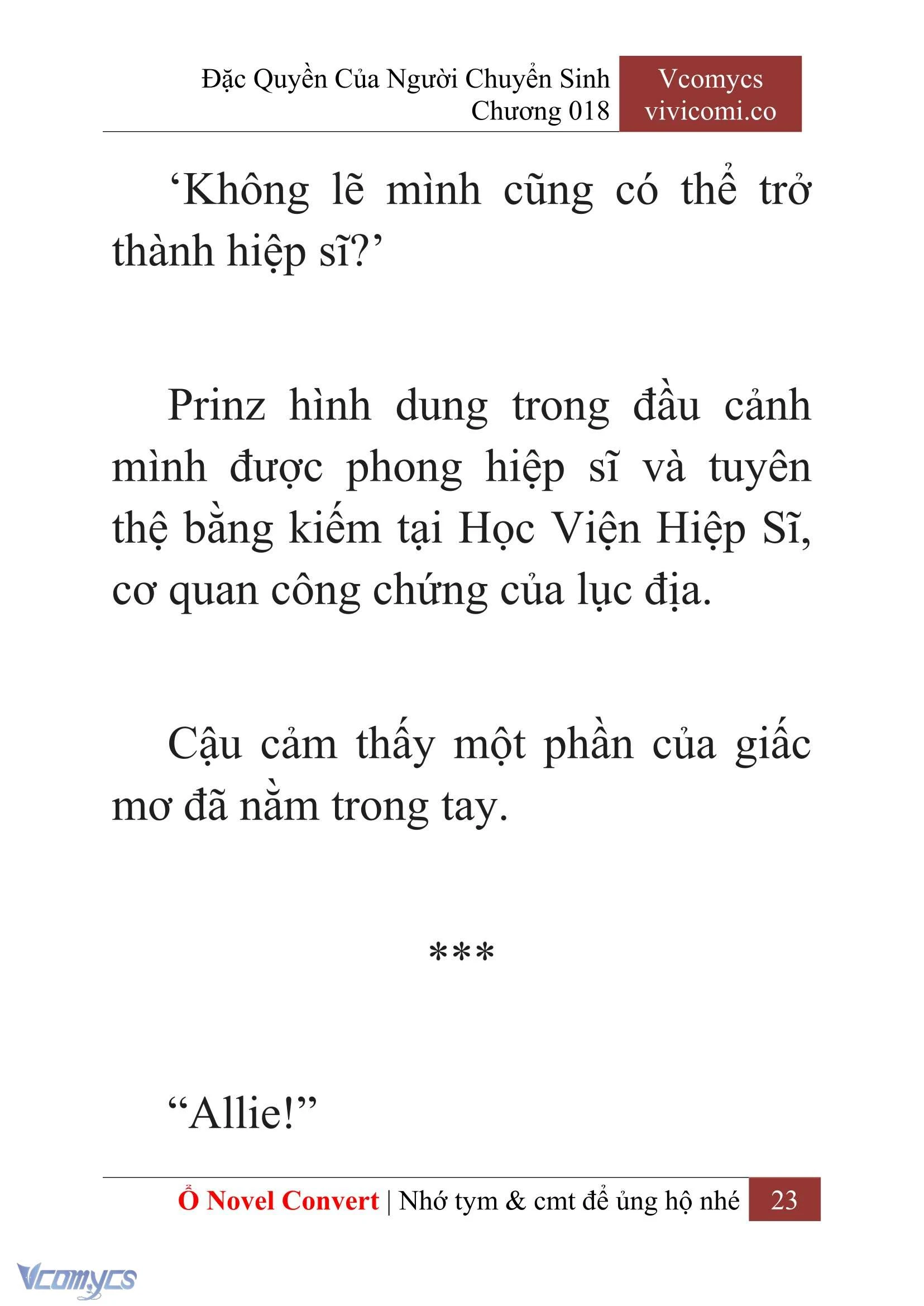 [Novel] Đặc Quyền Của Người Chuyển Sinh Chapter  18 - 25