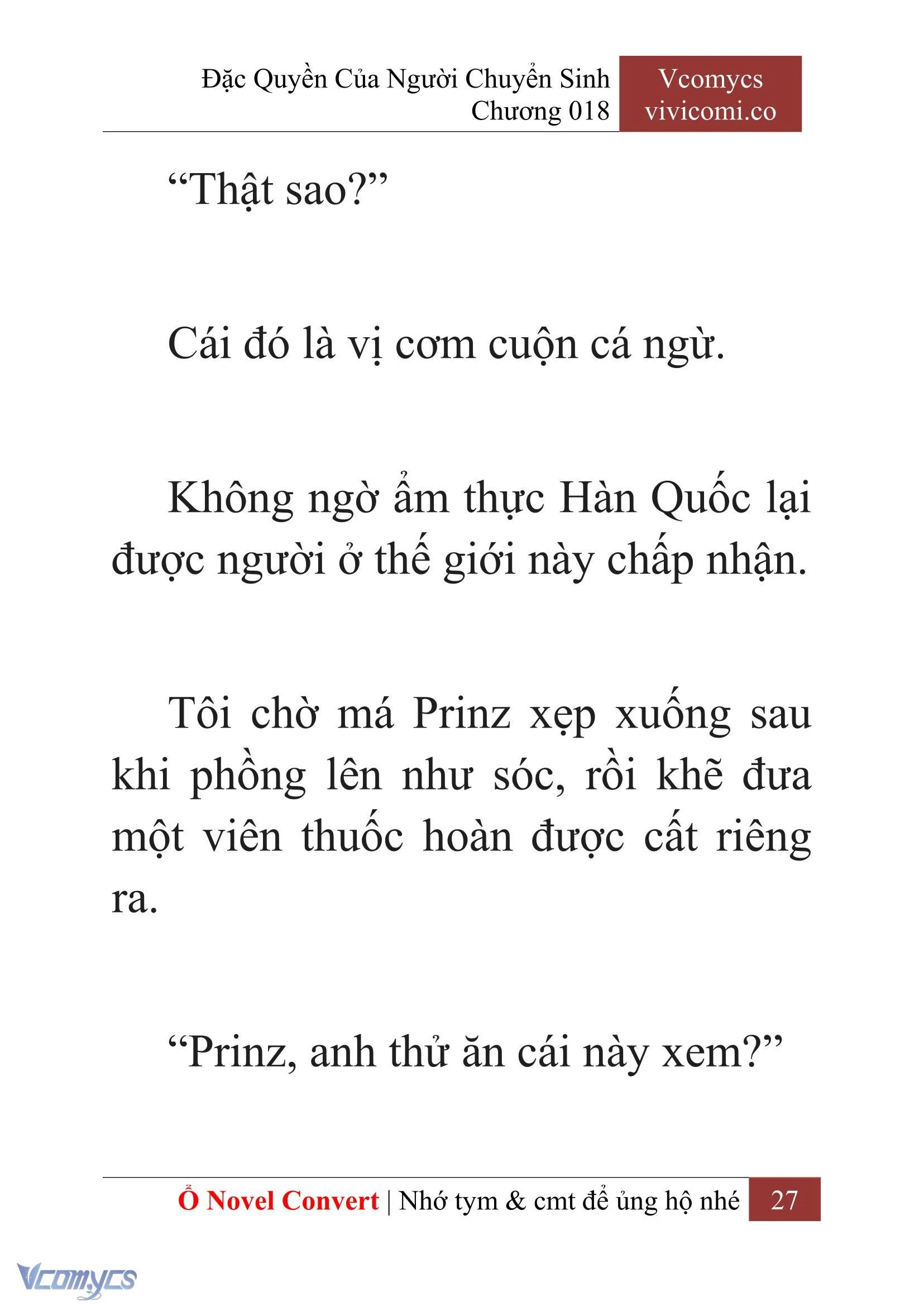 [Novel] Đặc Quyền Của Người Chuyển Sinh Chapter  18 - 29