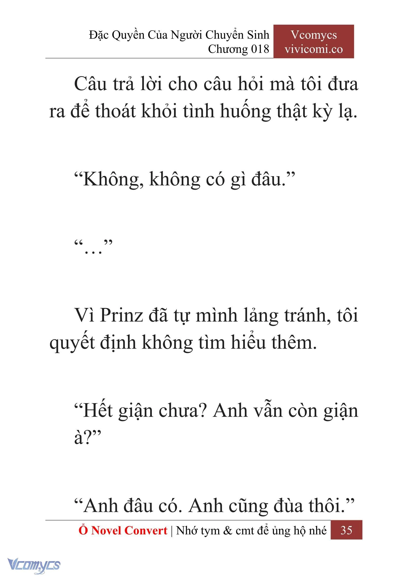 [Novel] Đặc Quyền Của Người Chuyển Sinh Chapter  18 - 37