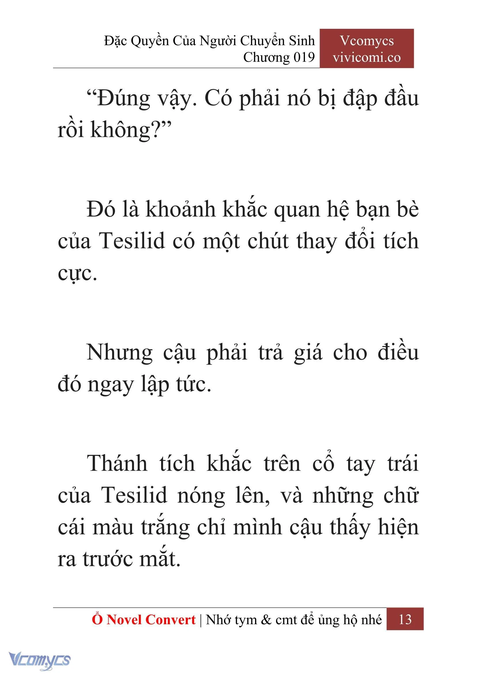 [Novel] Đặc Quyền Của Người Chuyển Sinh Chapter  19 - 15