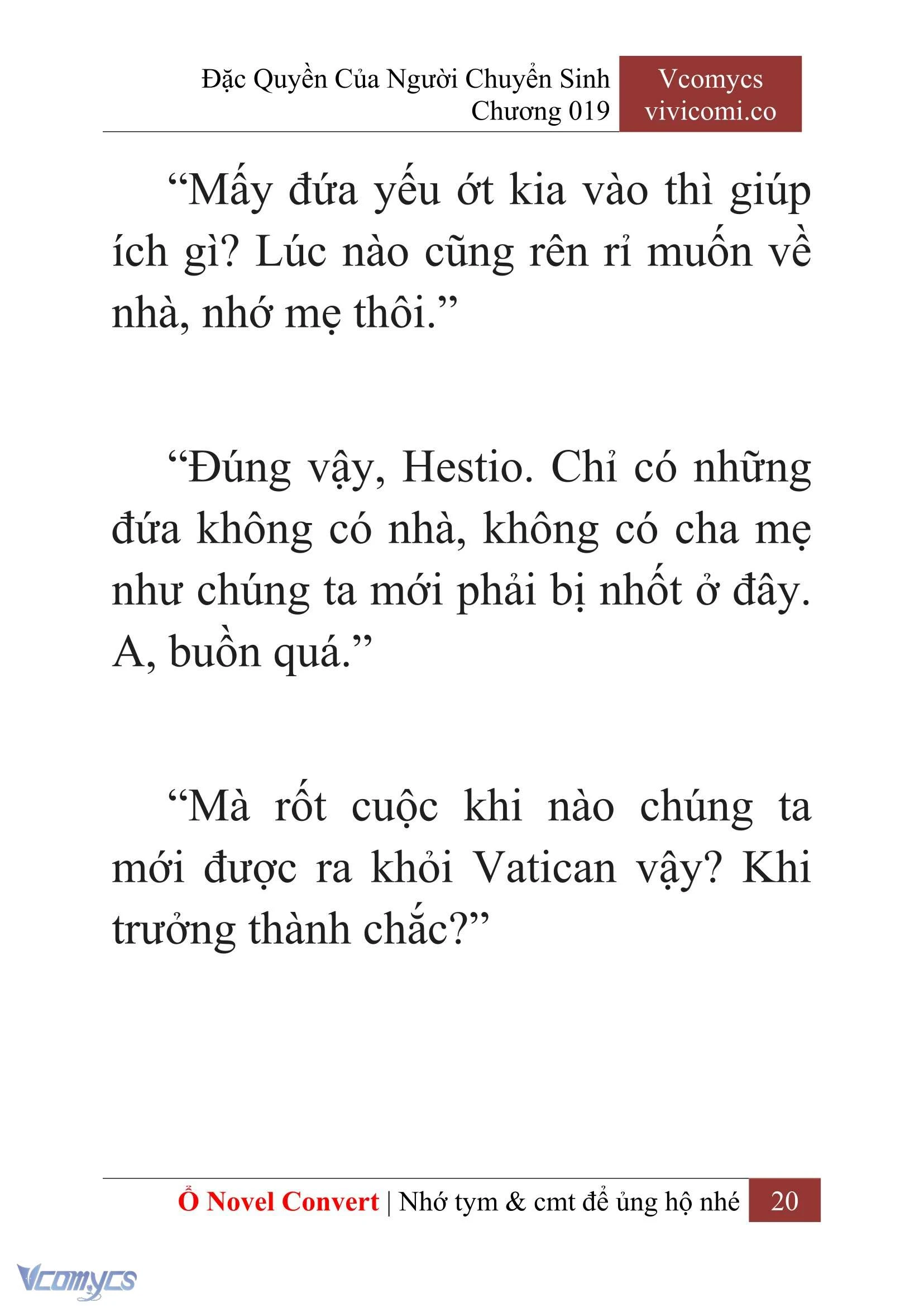 [Novel] Đặc Quyền Của Người Chuyển Sinh Chapter  19 - 22