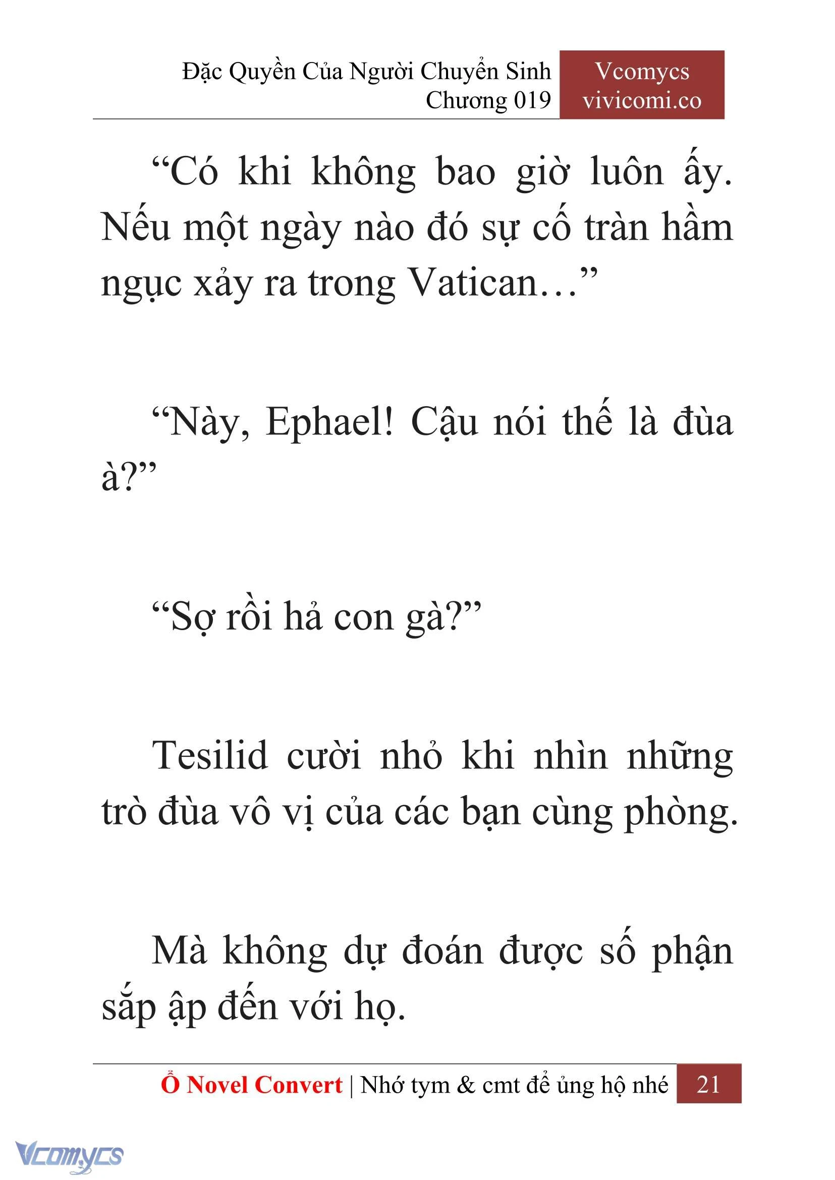 [Novel] Đặc Quyền Của Người Chuyển Sinh Chapter  19 - 23