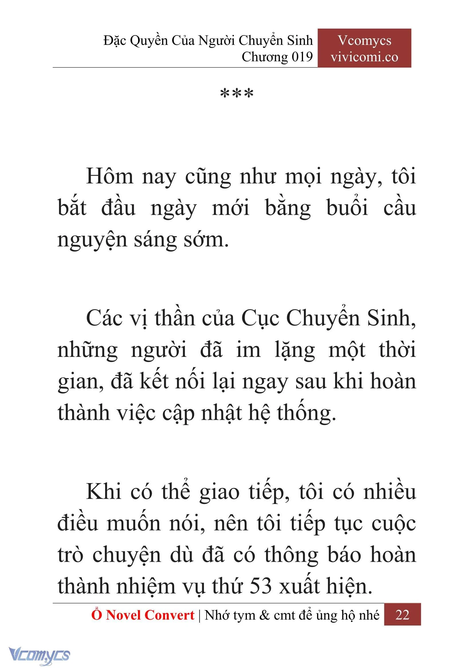 [Novel] Đặc Quyền Của Người Chuyển Sinh Chapter  19 - 24