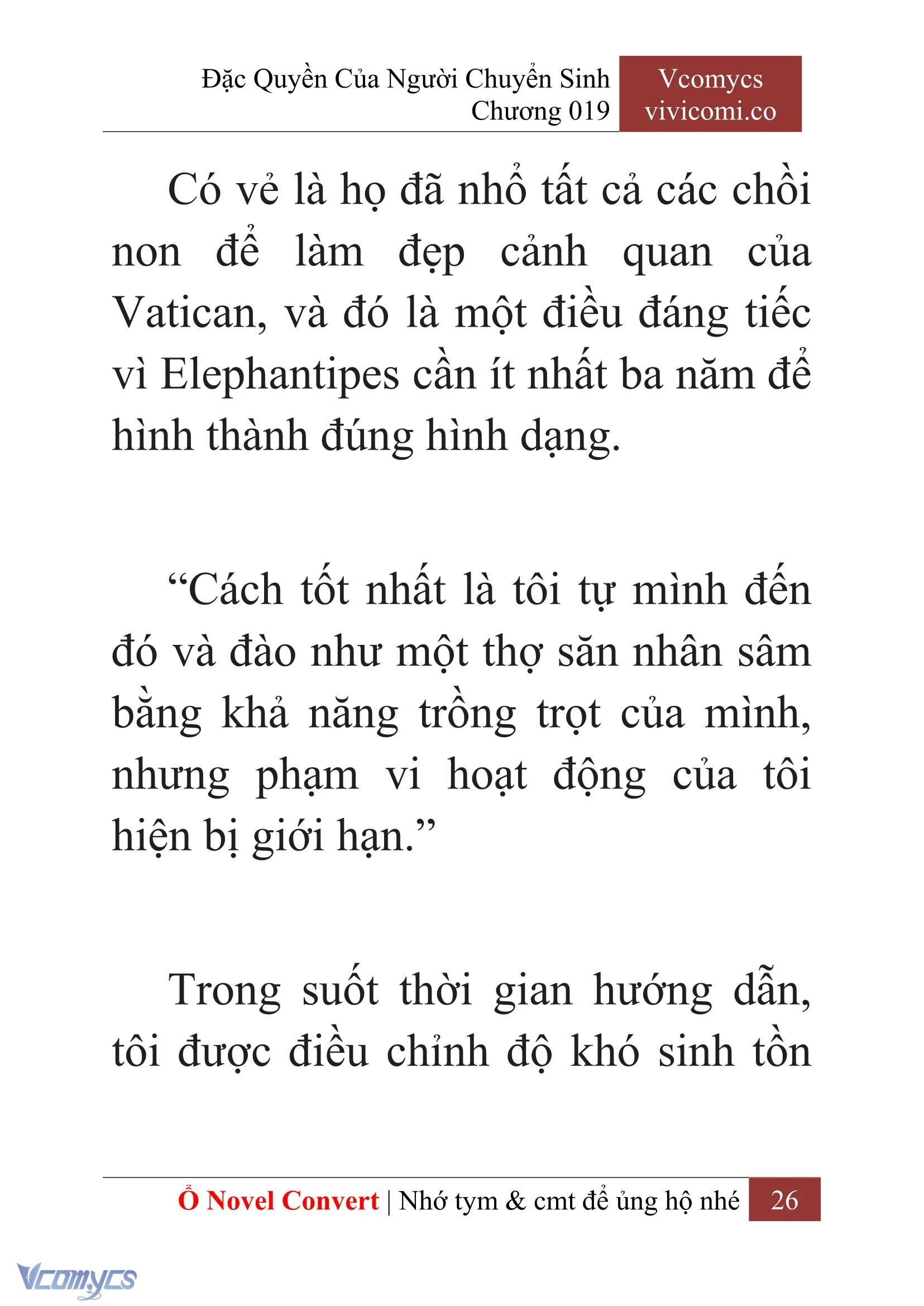[Novel] Đặc Quyền Của Người Chuyển Sinh Chapter  19 - 28
