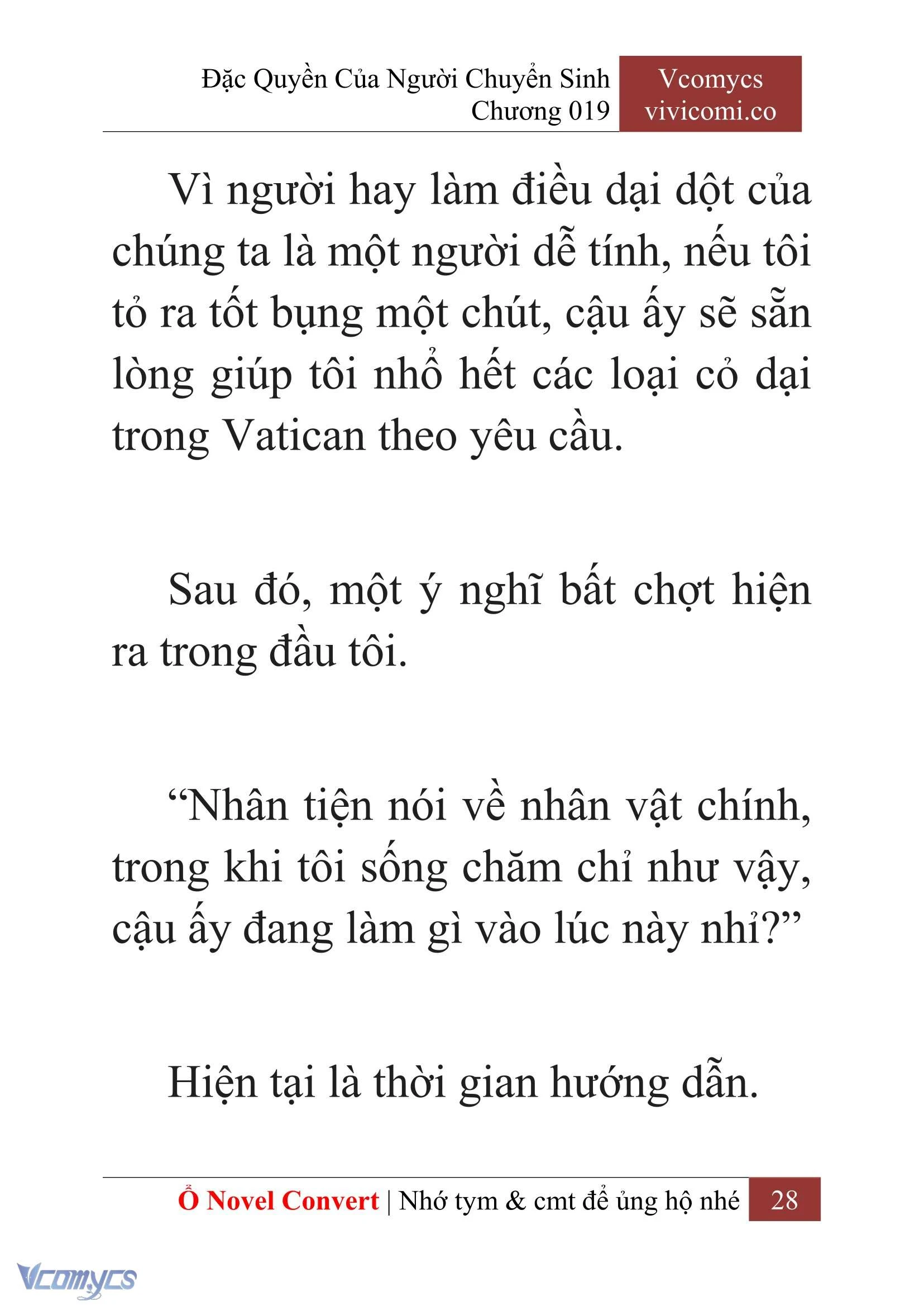 [Novel] Đặc Quyền Của Người Chuyển Sinh Chapter  19 - 30