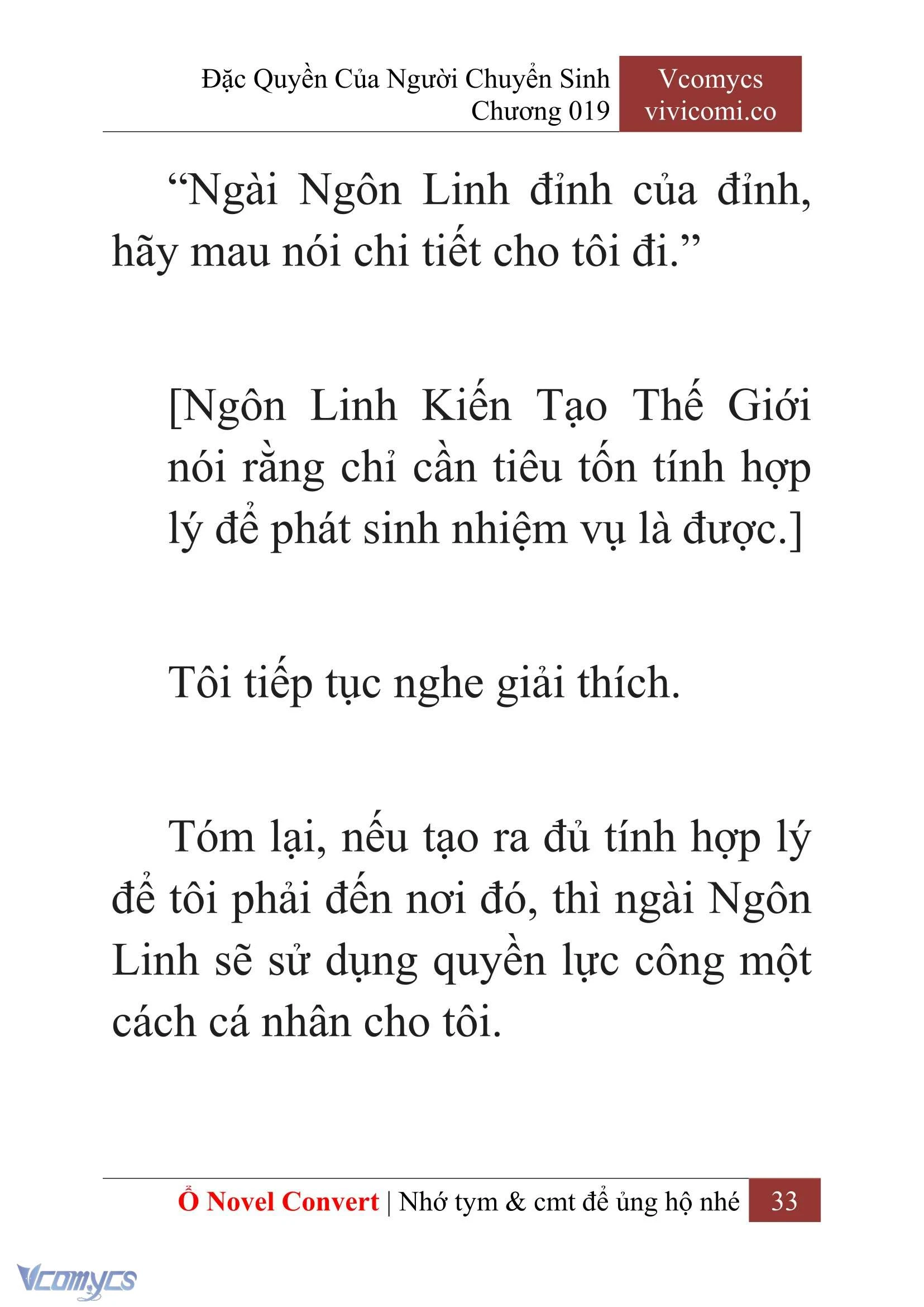 [Novel] Đặc Quyền Của Người Chuyển Sinh Chapter  19 - 35