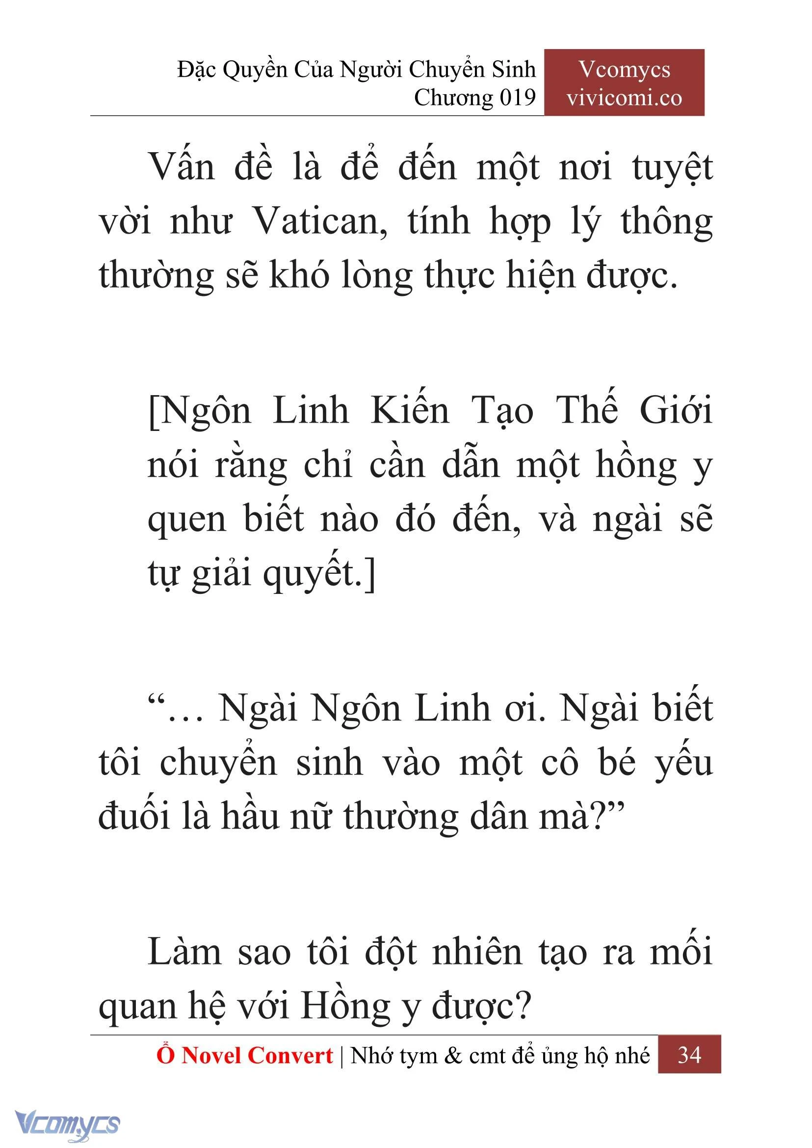 [Novel] Đặc Quyền Của Người Chuyển Sinh Chapter  19 - 36