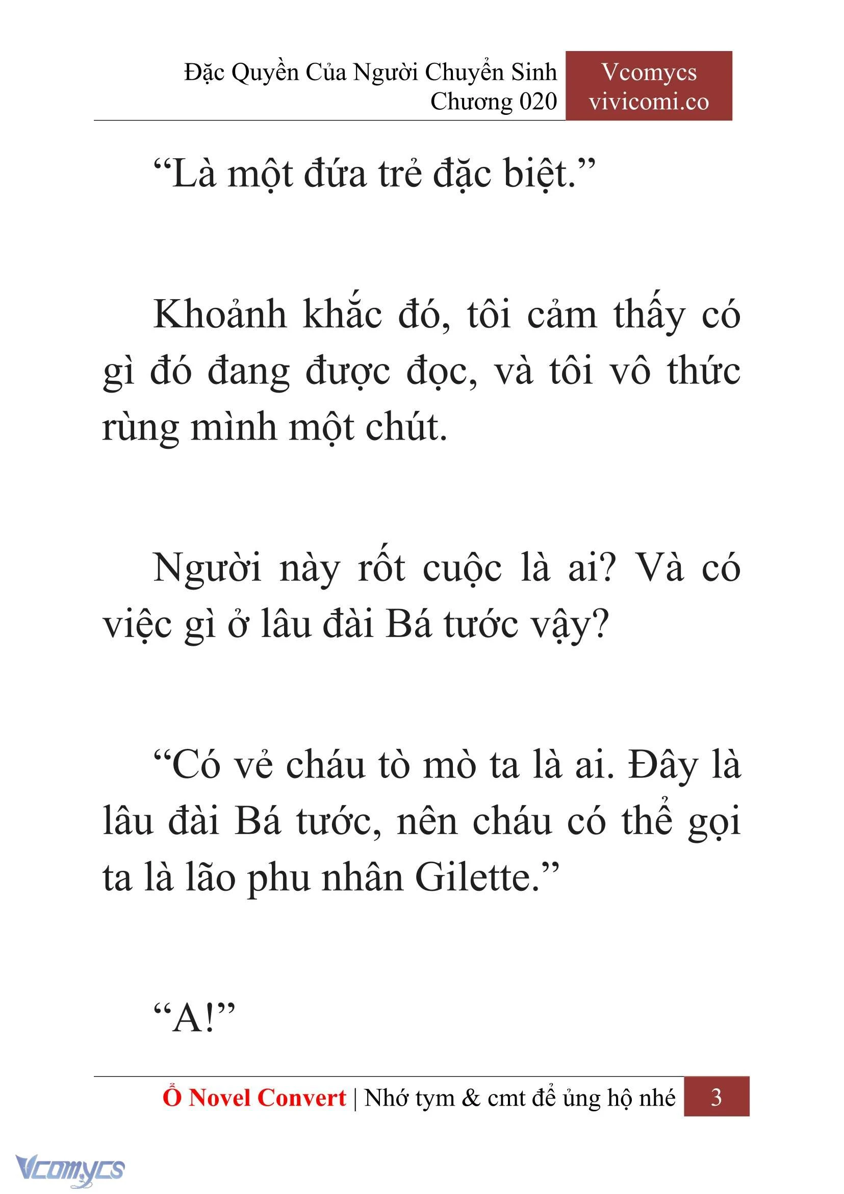 [Novel] Đặc Quyền Của Người Chuyển Sinh Chapter  20 - 5
