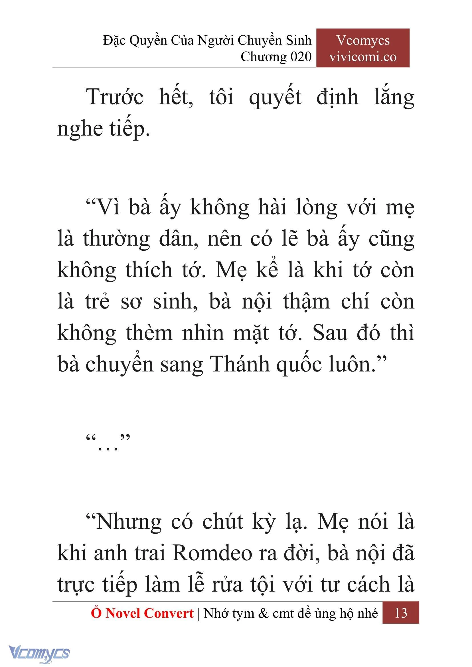 [Novel] Đặc Quyền Của Người Chuyển Sinh Chapter  20 - 15