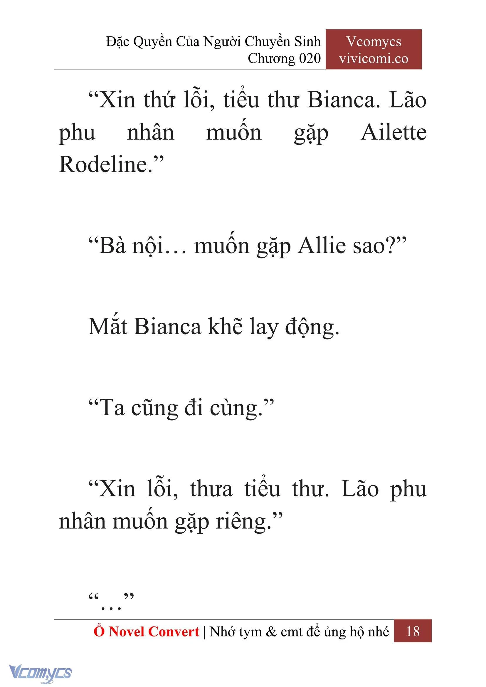 [Novel] Đặc Quyền Của Người Chuyển Sinh Chapter  20 - 20