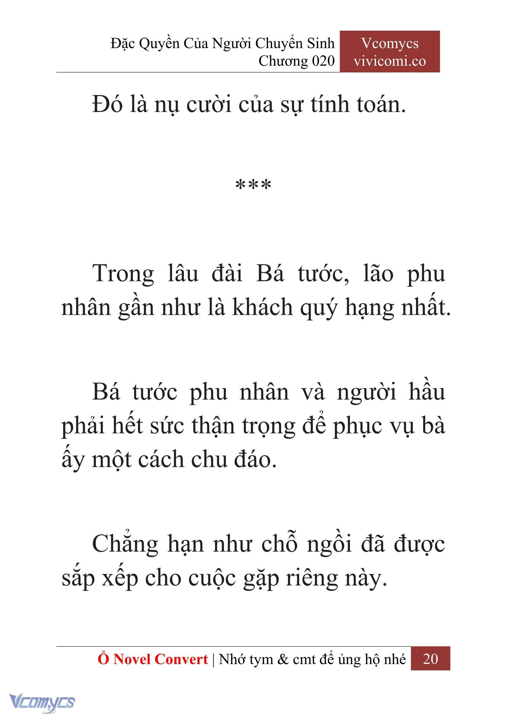 [Novel] Đặc Quyền Của Người Chuyển Sinh Chapter  20 - 22